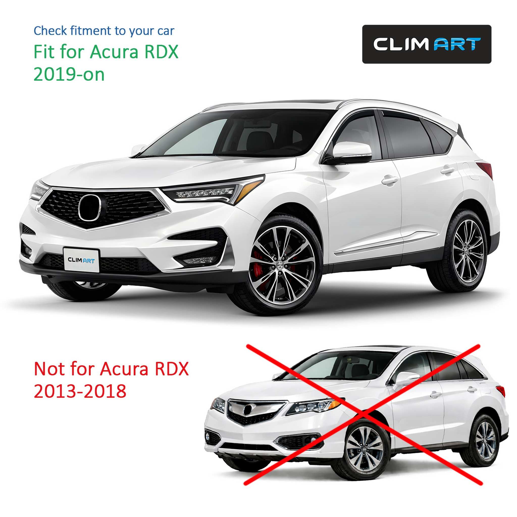 Clim Art Wind Deflectors for Acura RDX 2019-2026 In-channel Dark Smoke 4Pcs
