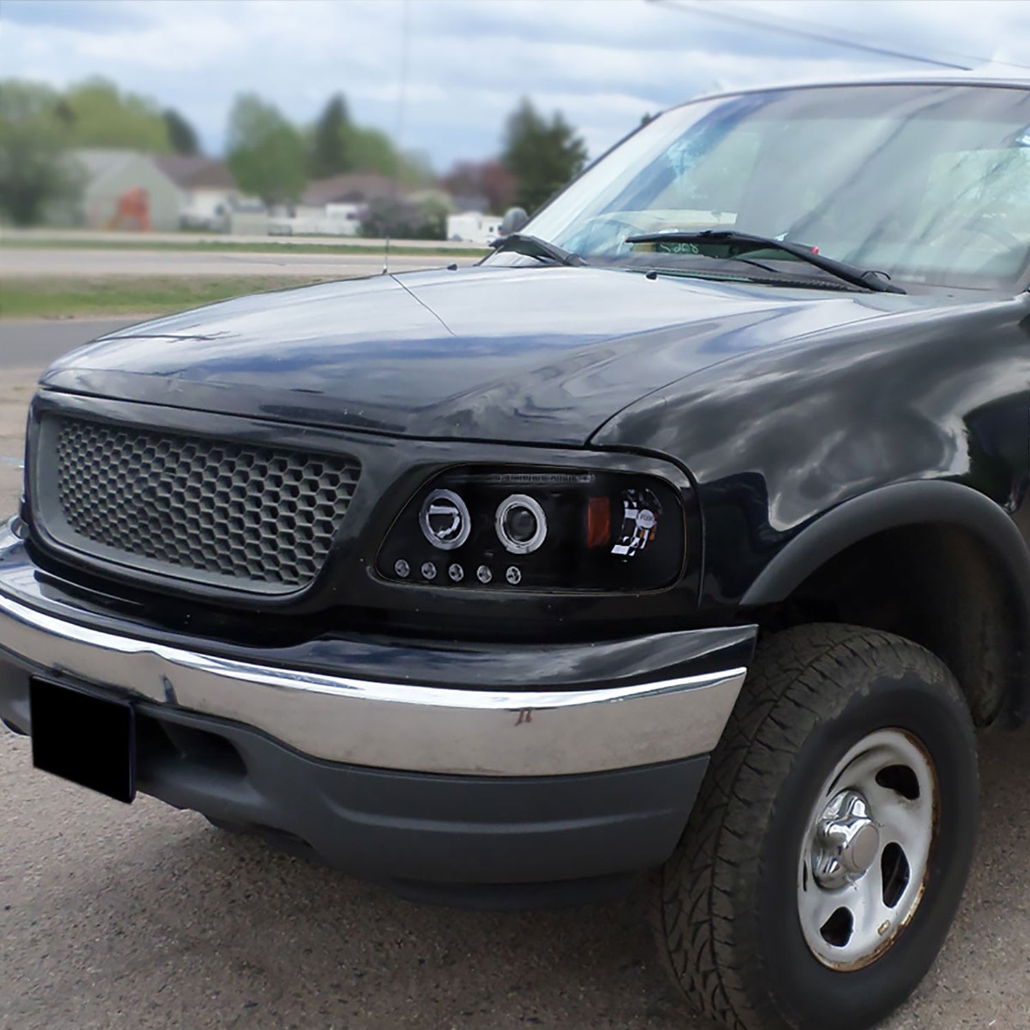 1997-2004 Ford F-150 / 1997-2002 Expedition Dual Halo Projector Headlights Smoke