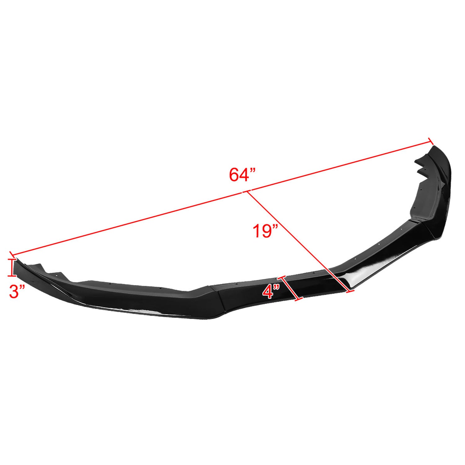 2015-2018 Cadillac ATS Glossy Black Polypropylene 3PC Front Bumper Lip Set