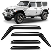 Clim Art Wind Deflectors for Jeep Gladiator / Wrangler 2018-2026 Dark Smoke 4Pcs