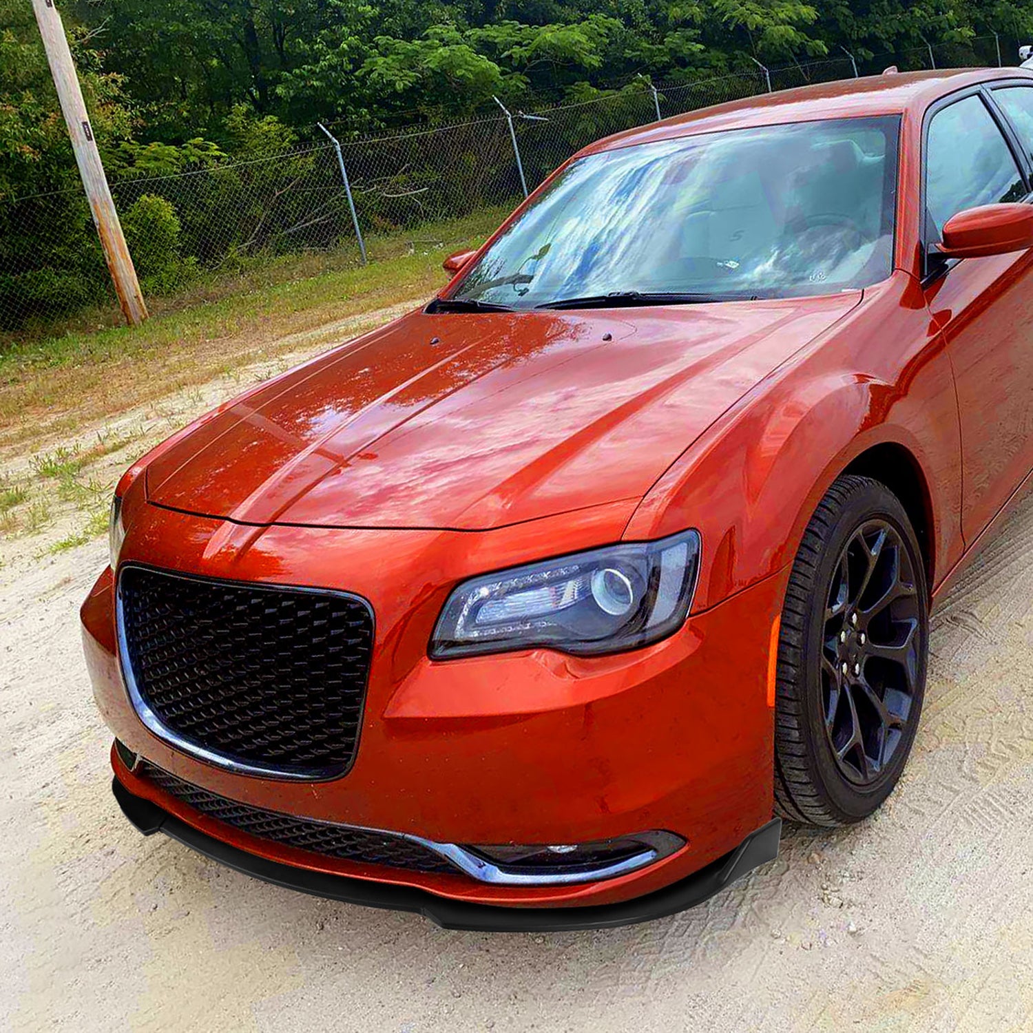2015-2021 Chrysler 300 Matte Black 3Pcs Front Bumper Lip Splitter Kit