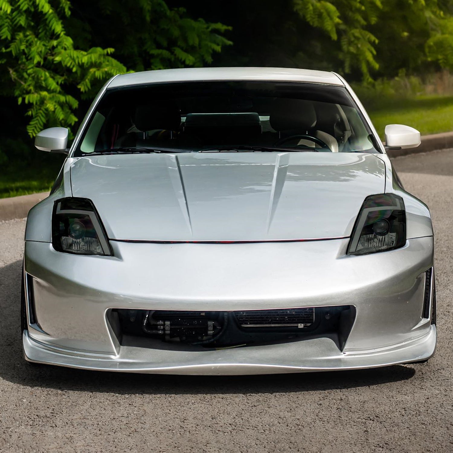 2003-2005 Nissan 350Z Turn Signal Animated LED Bar Projector Headlights Smoke