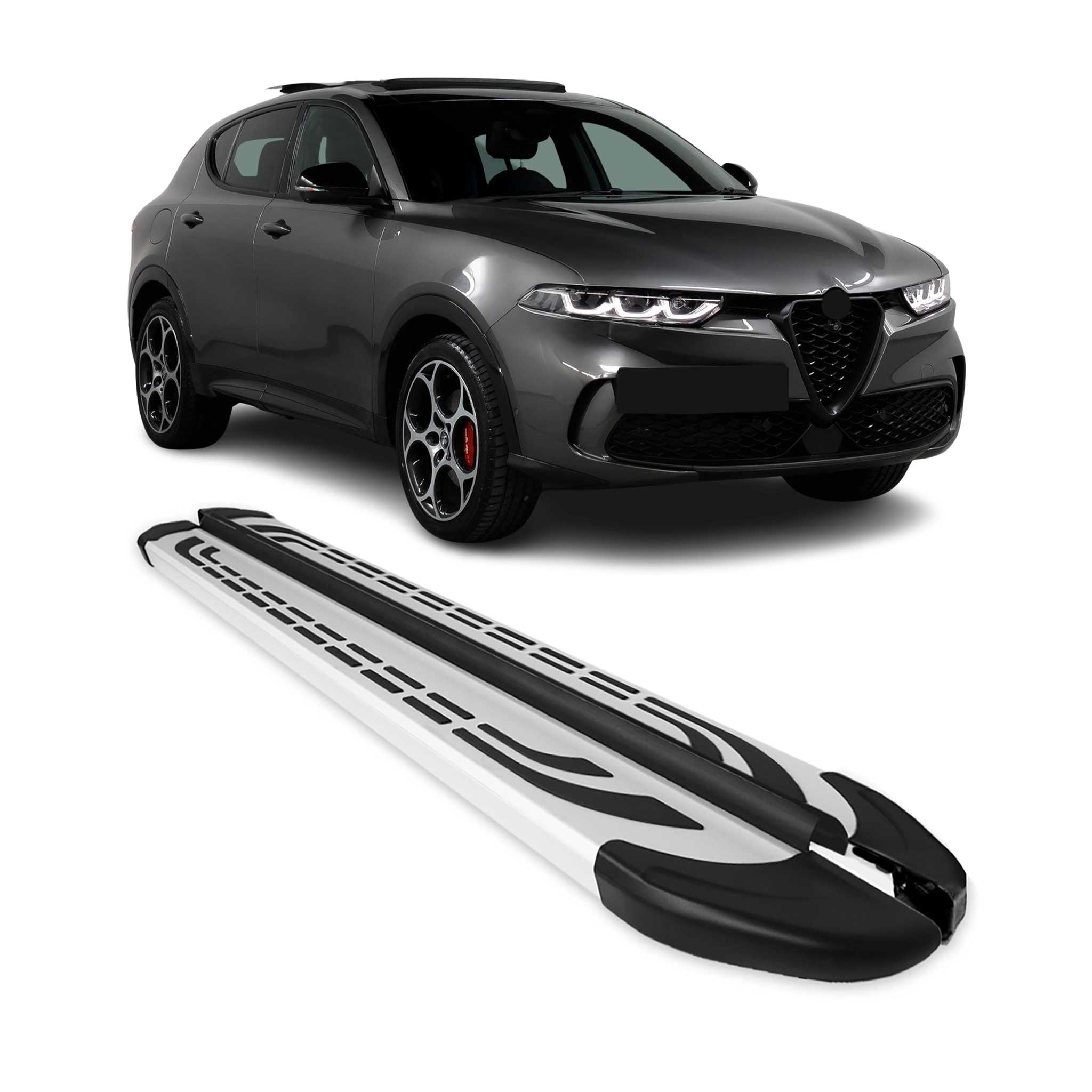 2023-2024 Alfa Romeo Tonale Running Boards Side Steps Silver