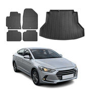 2017-2020 Hyundai Elantra 6.gen Floor Mats & Cargo Liner Full Set All Weather Black