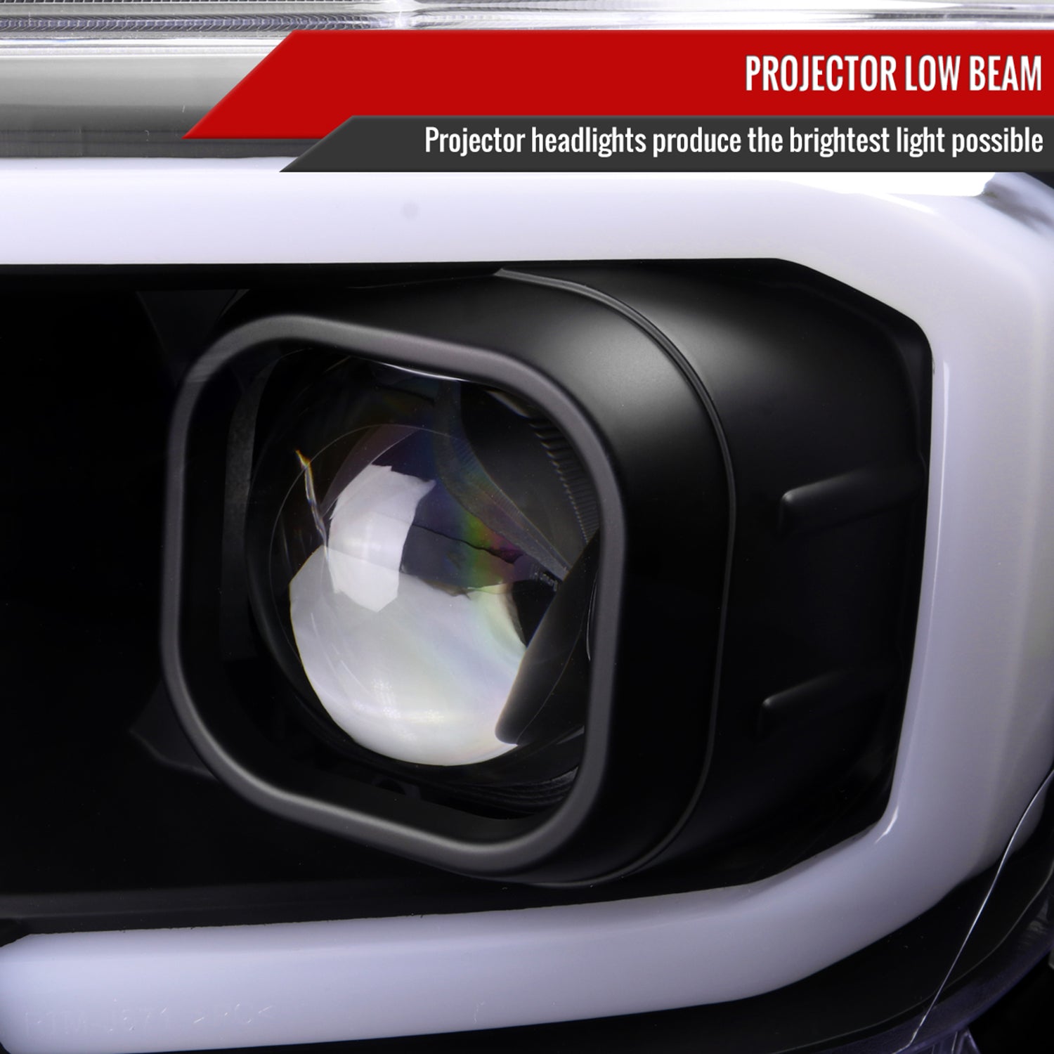 2016-2023 Toyota Tacoma Switchback LED C-Bar Projector Headlights Matt Black