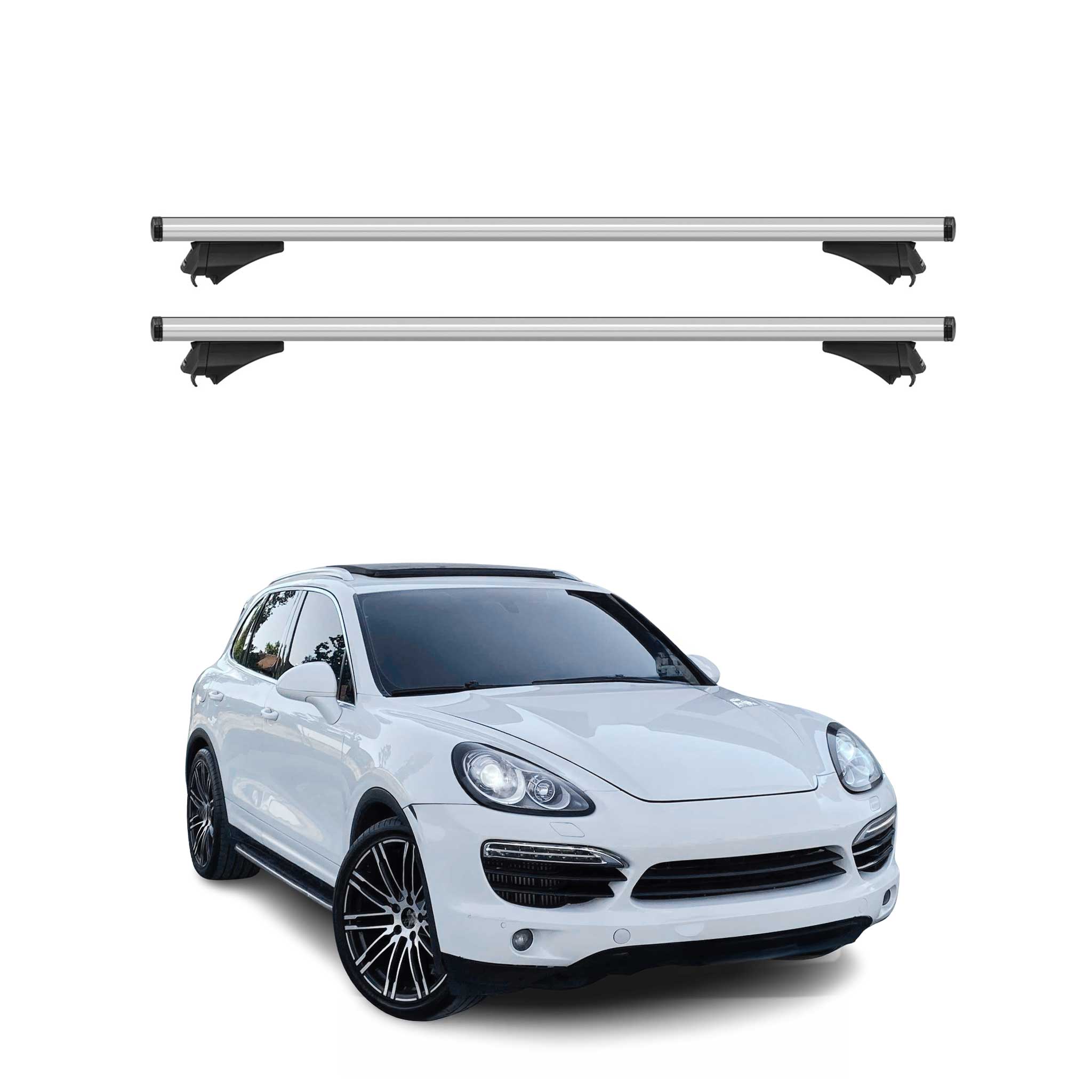2011-2018 Porsche Cayenne Roof Rack Cross Bars Silver