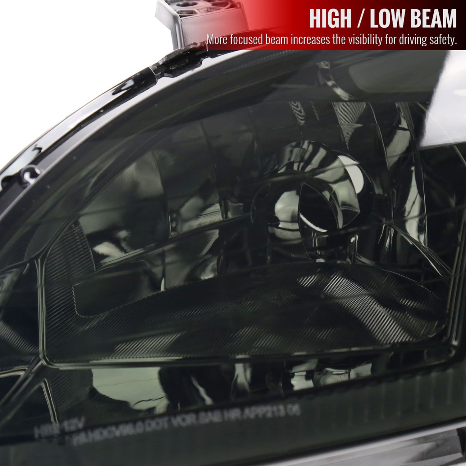 1996-1998 Honda Civic Coupe/Sedan LED Bar Factory Headlights Chrome/Smoke