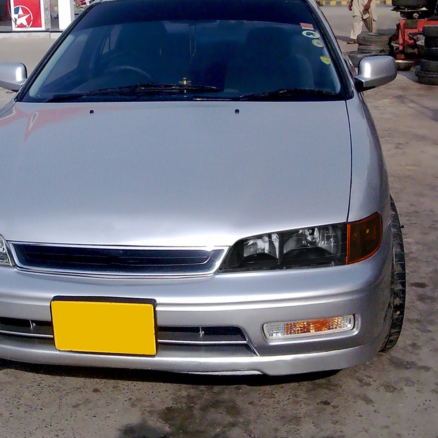 1994-1997 Honda Accord Factory Headlights & Amber Corner Lights Matt Black