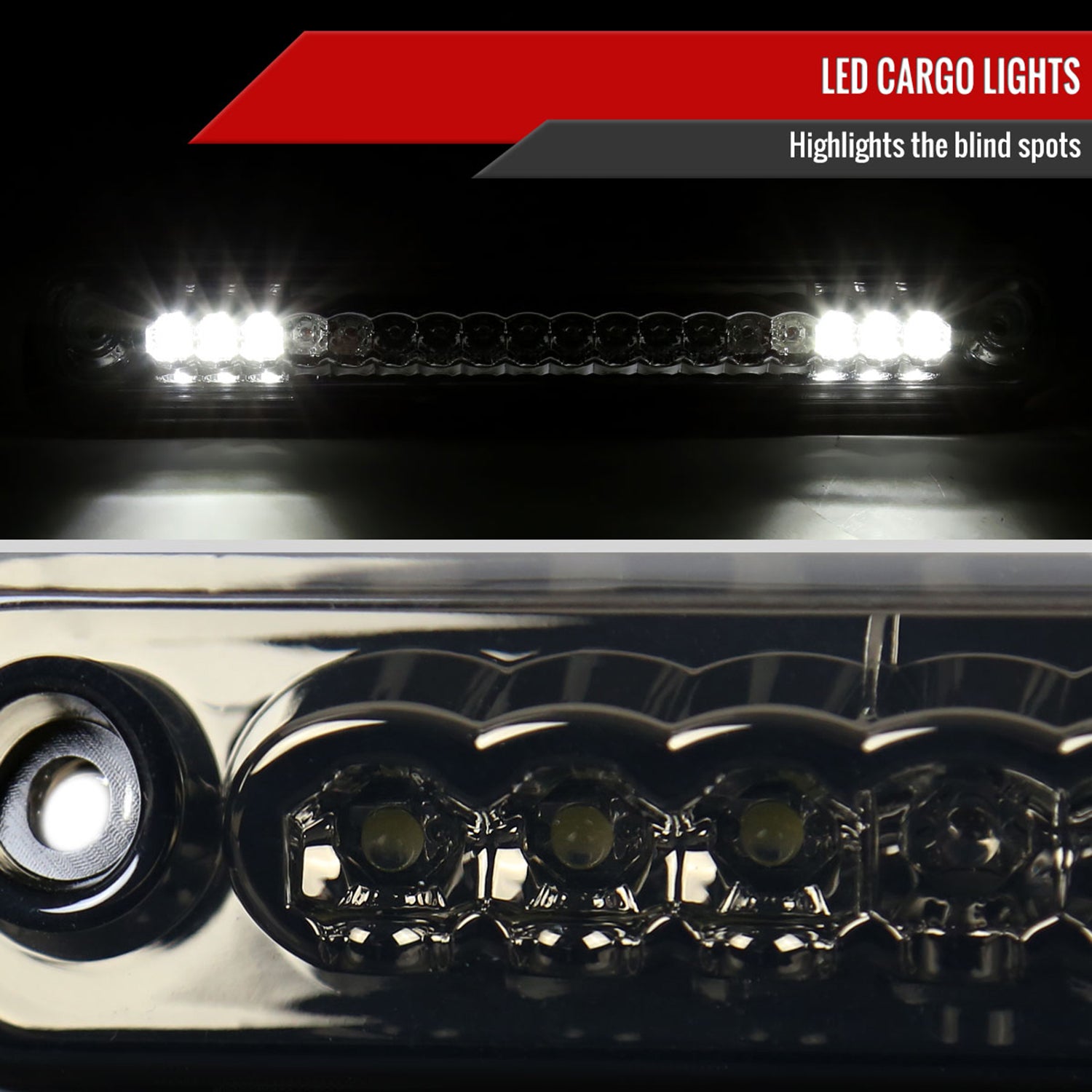 1994-2000 Chevy GMC C/K 1500/2500/3500 LED 3rd Brake Tail Light Chrome/Smoke