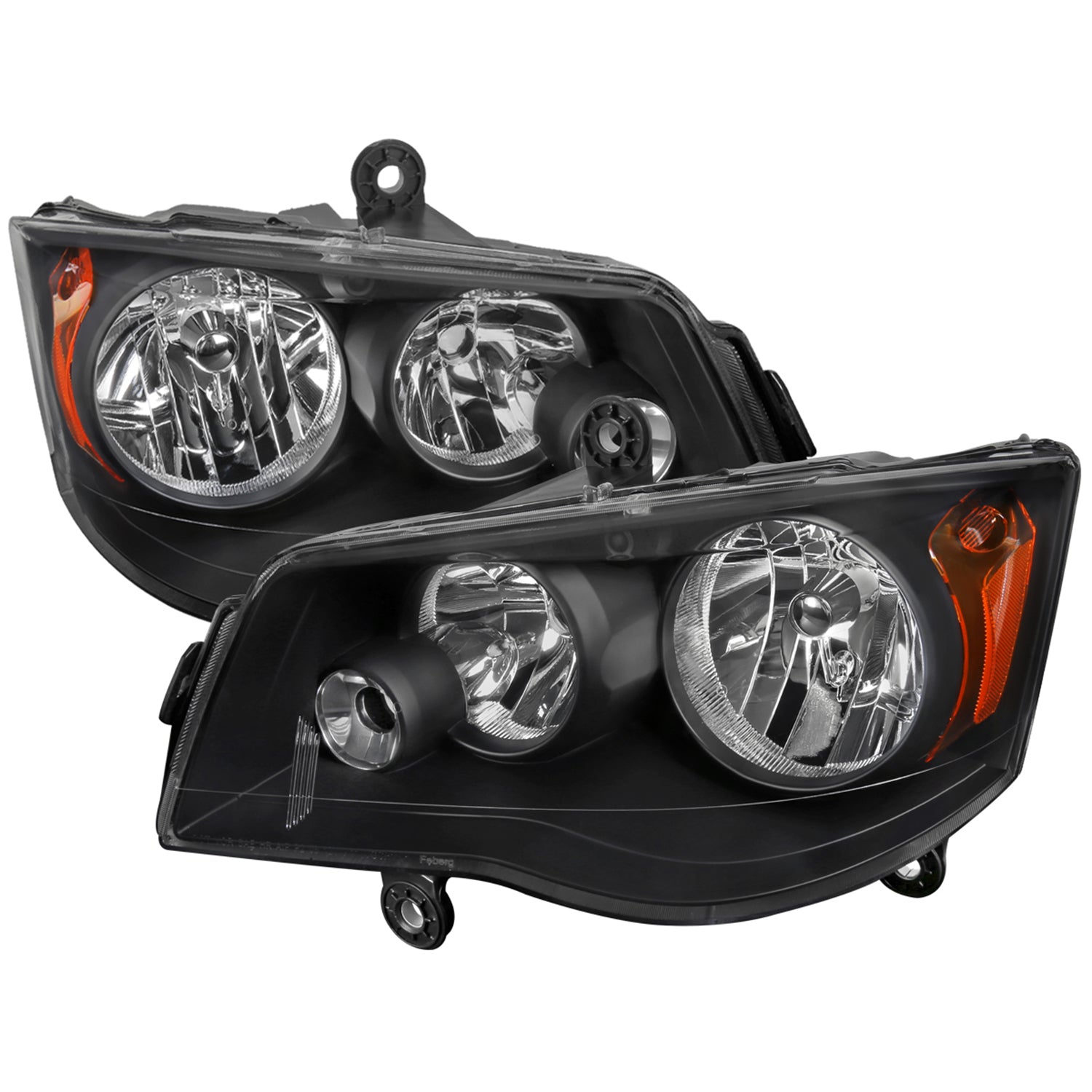 2008-2018 Dodge Grand Caravan Chrysler Town & Country Factory Headlights Black