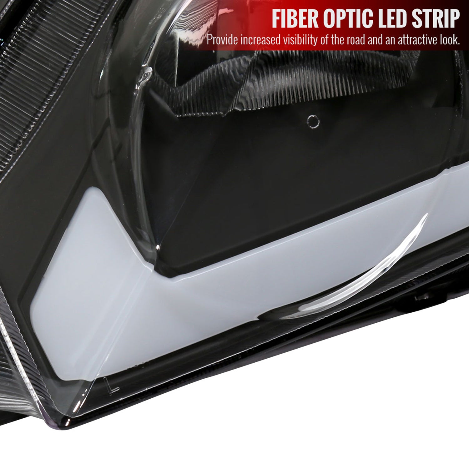 2006-2011 Honda Civic 4DR Sedan Factory Headlights LED Strip Matt Black/Clear