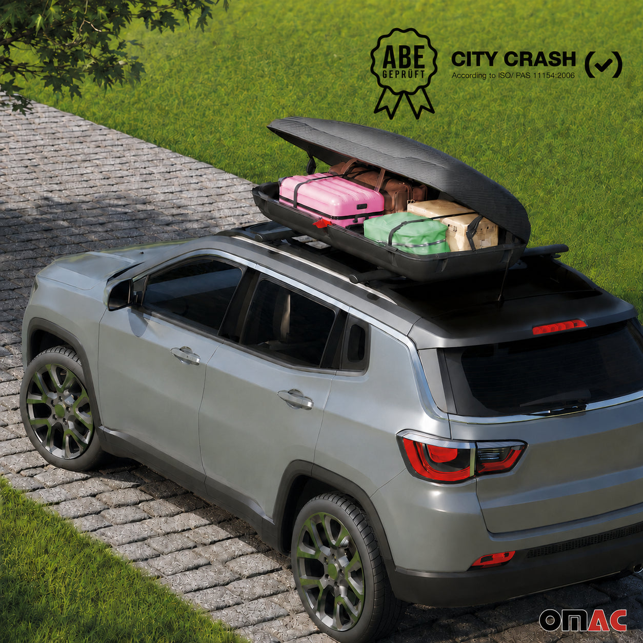 Roof Cargo Box 14.1 Cubic Feet Carbon Fiber Textured