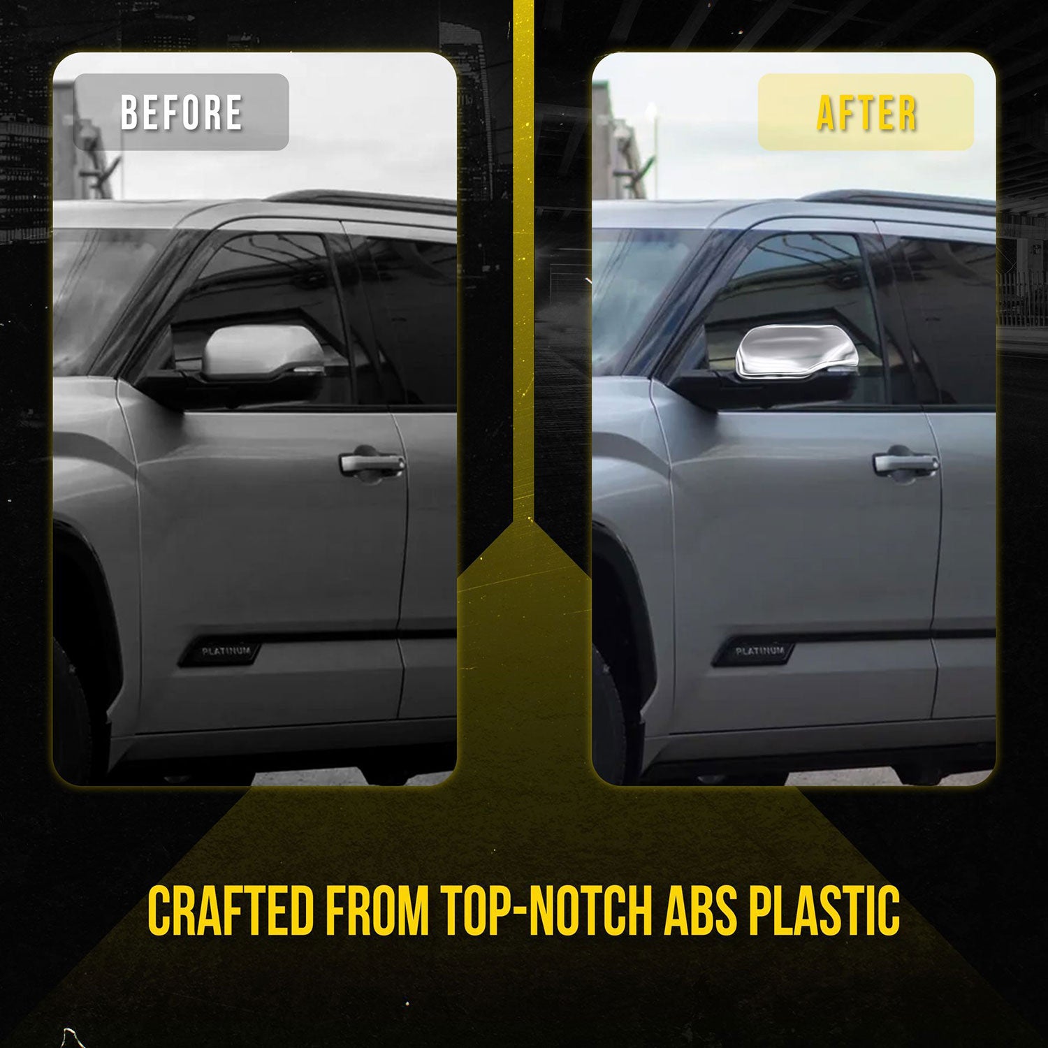 2022-2025 Toyota Tundra Mirror Cover Caps Chrome 2Pcs ABS Plastic