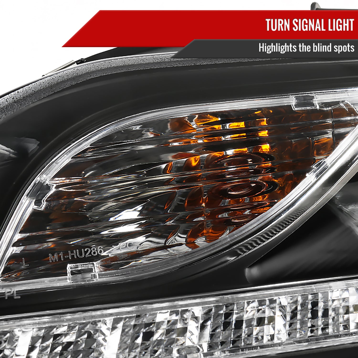 2006-2008 Audi A4 Projector Headlights R8 SMD LED Light Strip Matt Black/Clear