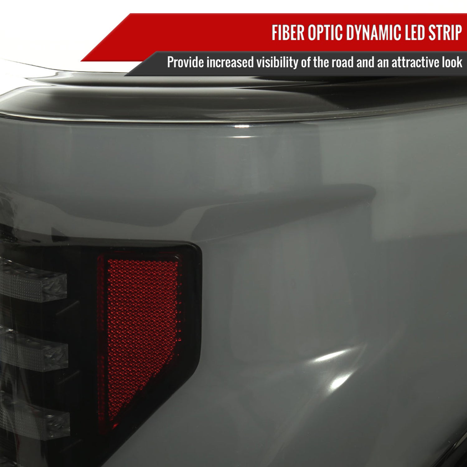 2018-2020 Ford F-150 Turn Signal Animated White LED Bar Tail Light Black/Smoke