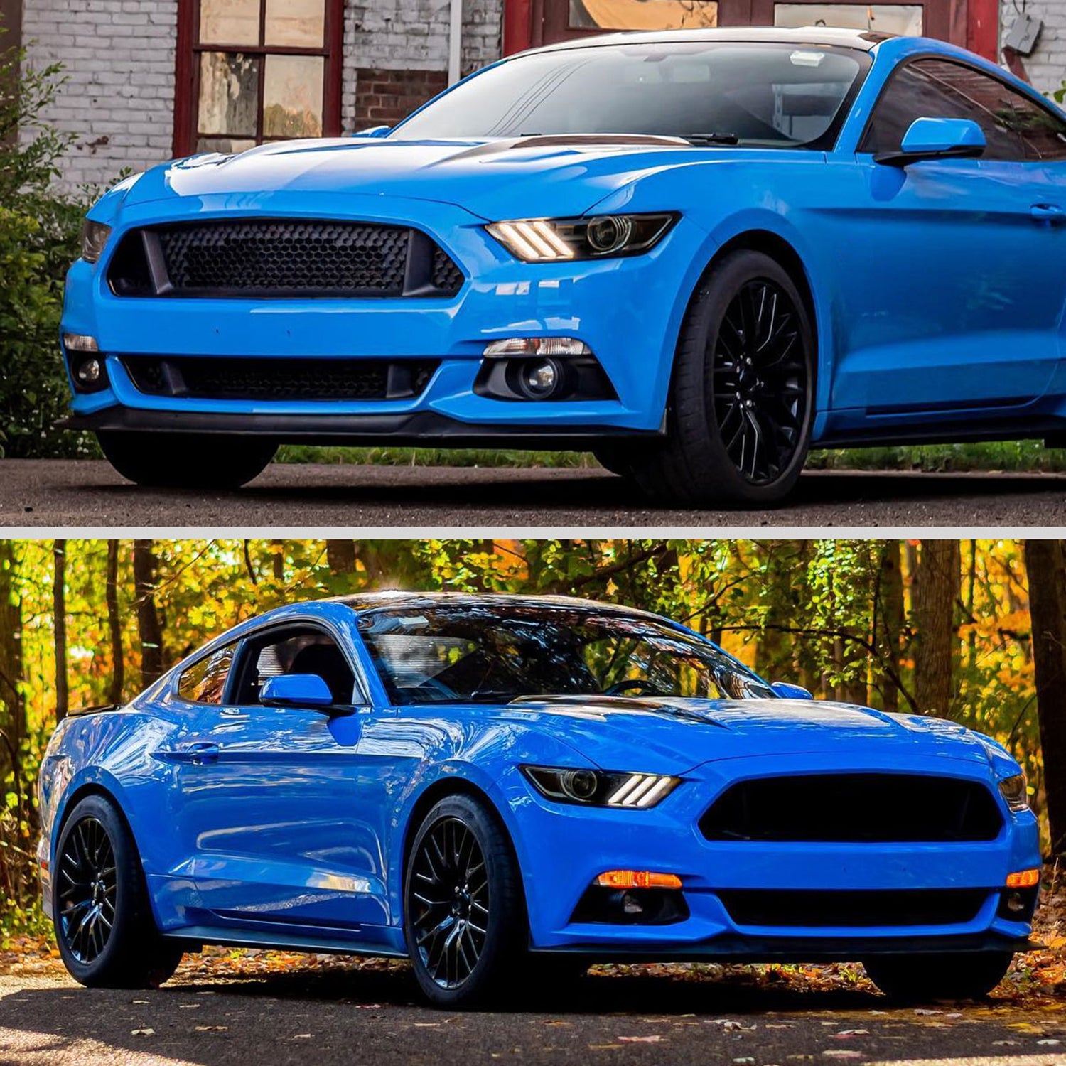 2015-2017 Ford Mustang / 18-2020 Shelby Strip LED Xenon HID Headlights Smoke
