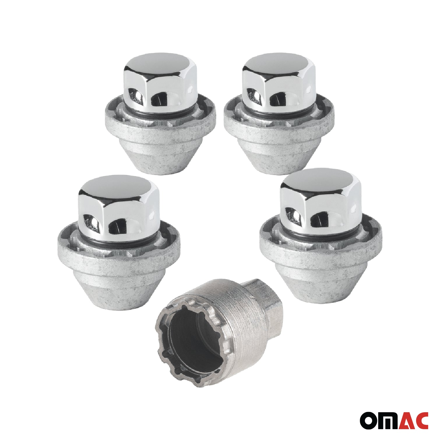 Wheel Lock Kit for Lincoln MKX 2016-2018 M14X1.5 Nut Chromed 4Locks & 1Key