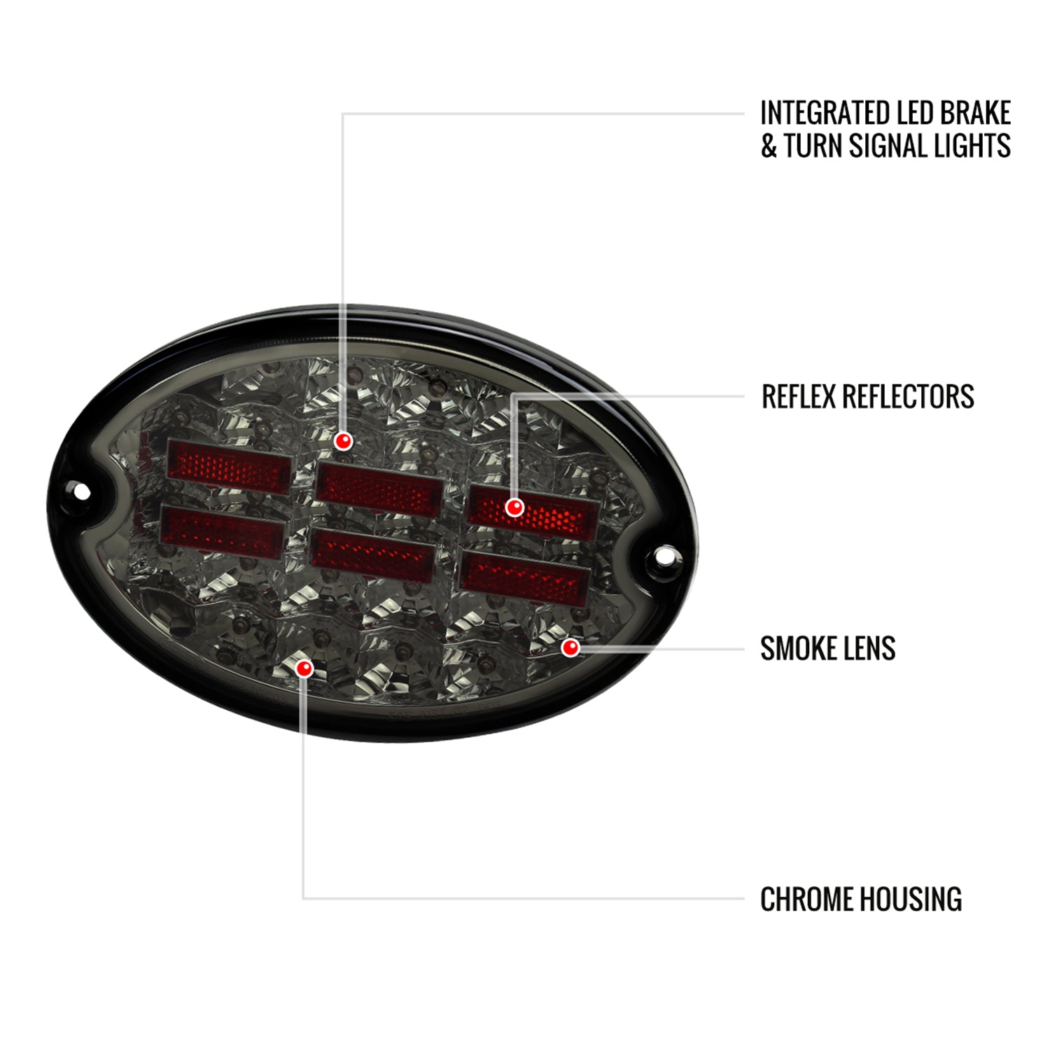 1997-2004 Chevy Corvette C5 4PC LED Tail Lights Chrome Housing/Smoke Lens