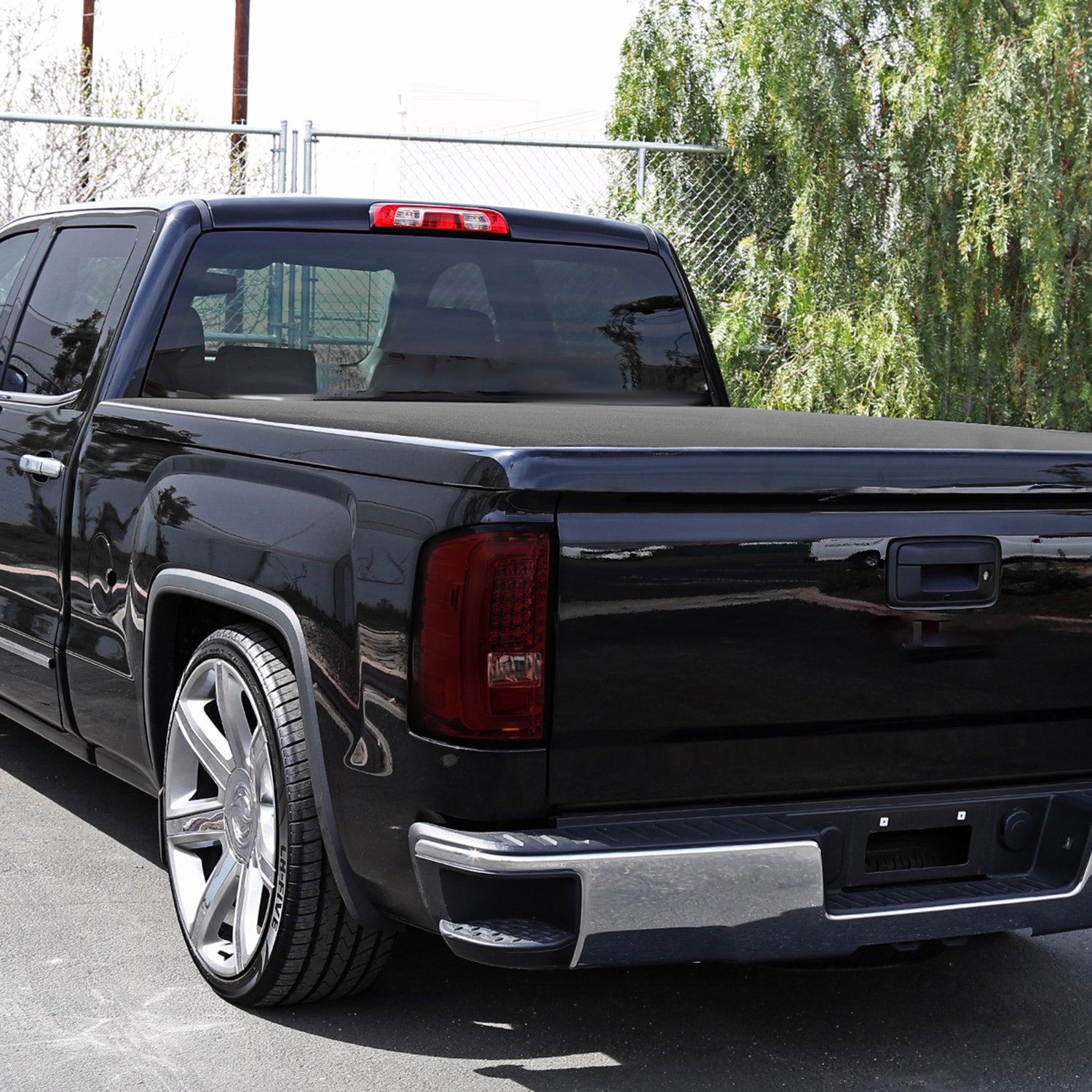 2014-2018 GMC Sierra 1500/2500HD/3500HD LED Tail Lights Chrome/Red Smoke Lens