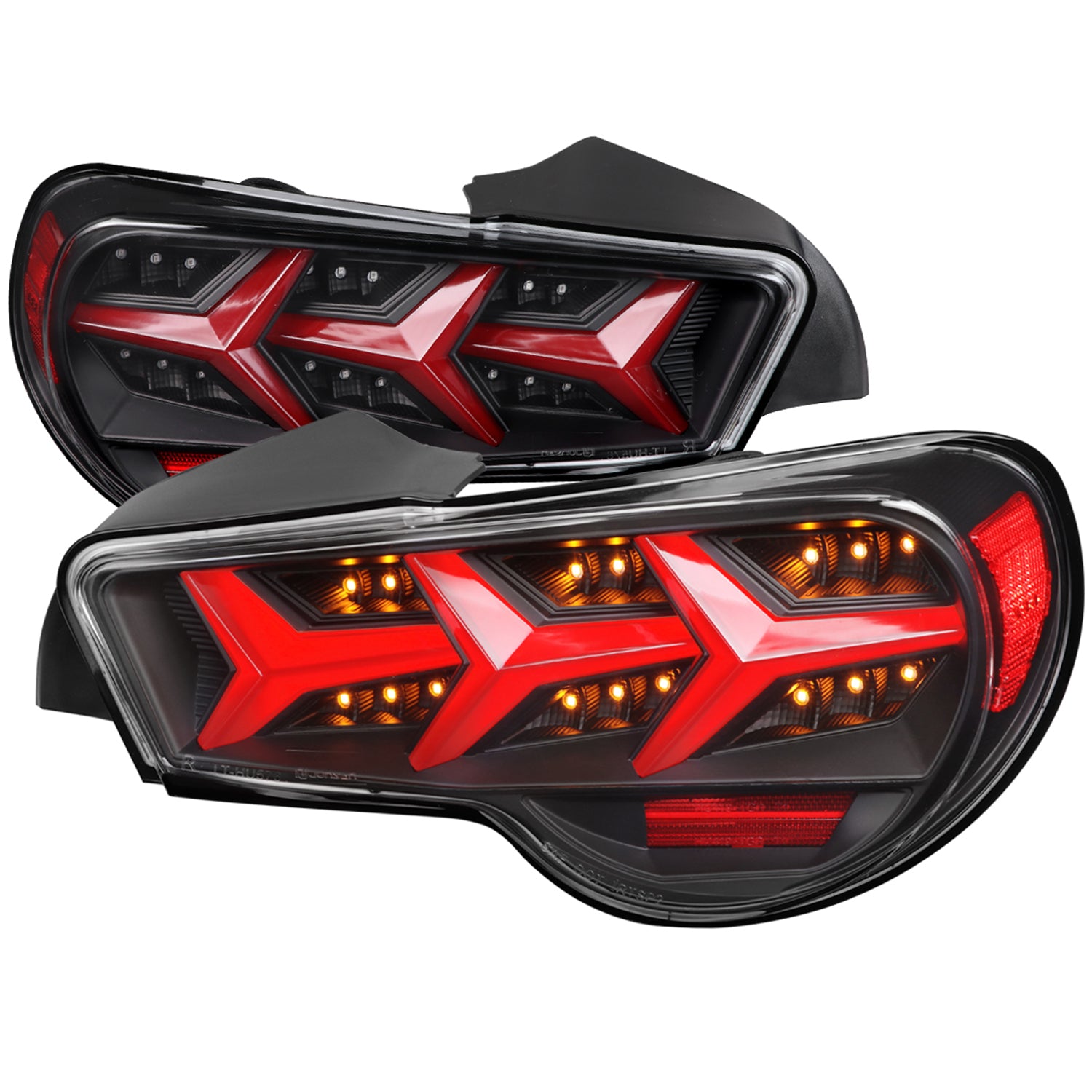 2013-2016 Scion FRS/ Subaru BRZ Lambo Sequential LED Tail Lights Black/Clear