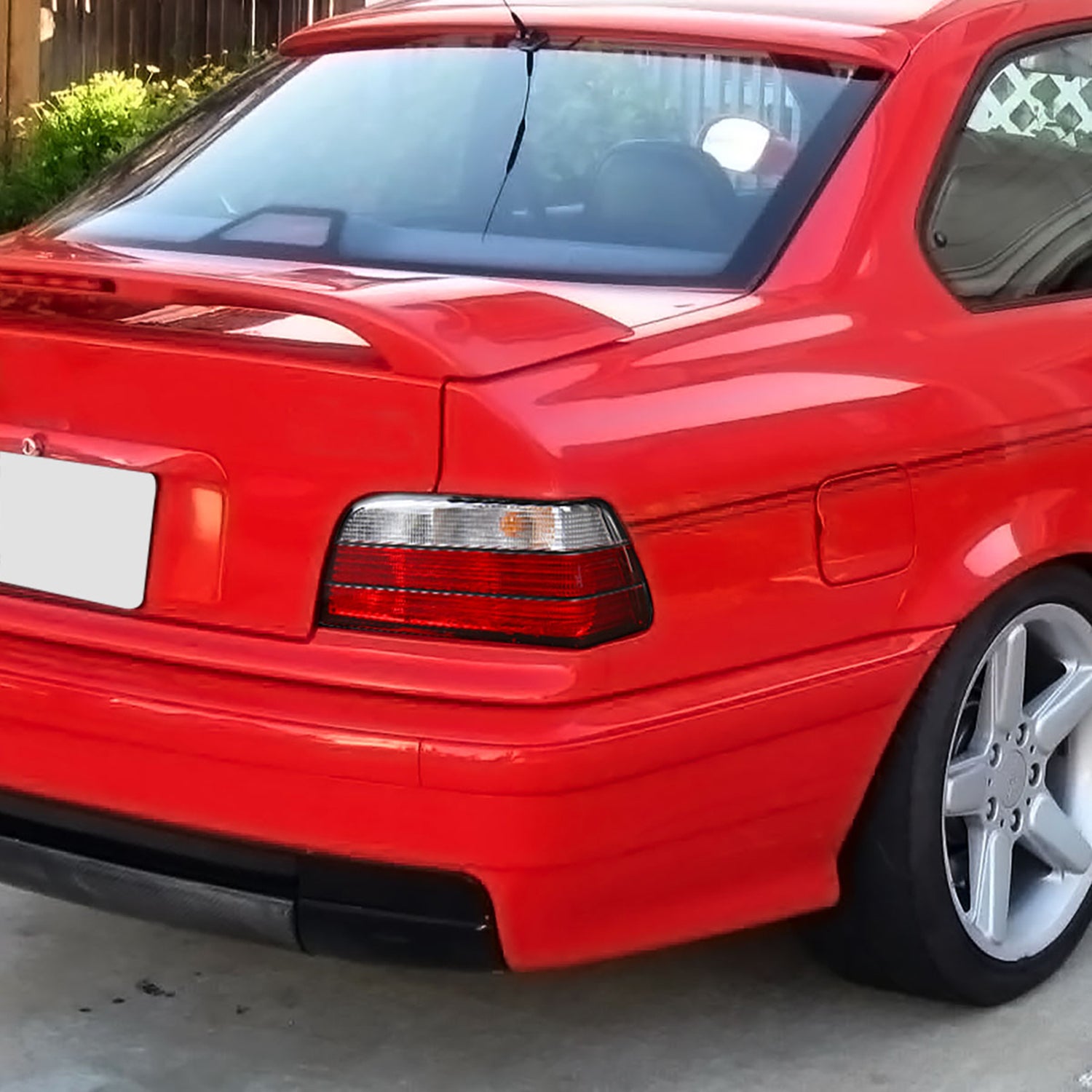 1992-1998 BMW E36 3 Series Coupe/Convertible Tail Lights Chrome/Red Clear Lens