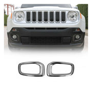 2015-2018 Jeep Renegade Fog Light Lamp Bezel Cover Brushed Steel Dark 2Pcs