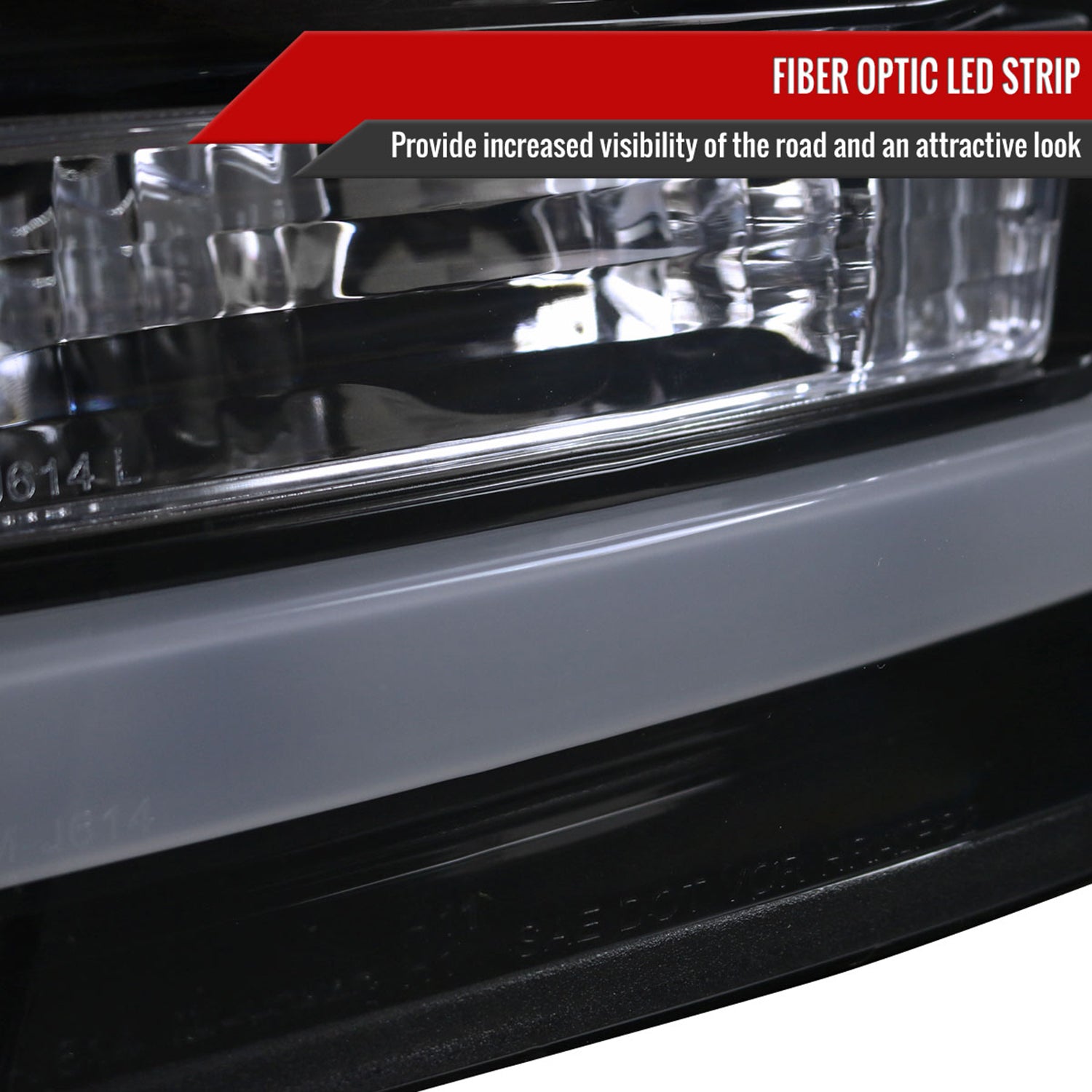 2011-2016 F-250/350/450/550 LED C-Bar Projector Headlights Glossy Black/Smoke