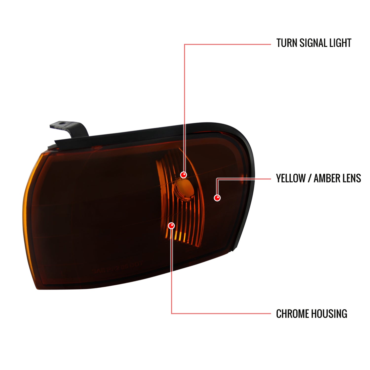 1995-2001 Subaru Impreza Corner Lights Chrome Housing/Amber Smoke Lens