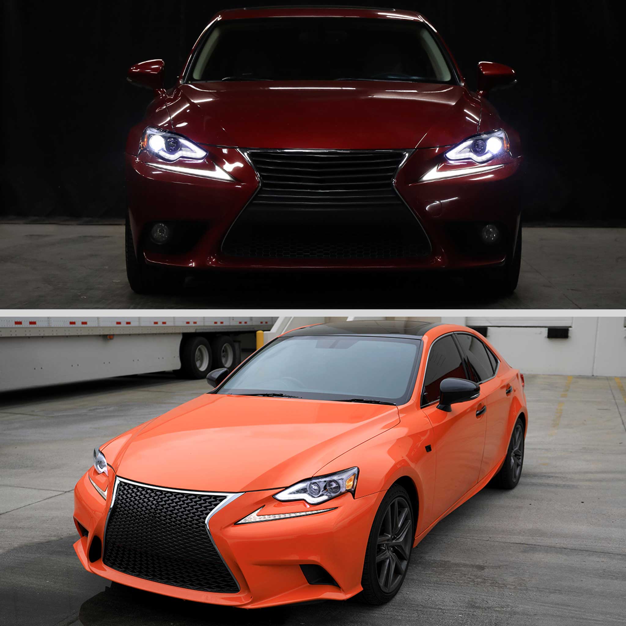 For Lexus IS250 IS350 2014-2016 Full LED Project healight Chrome Housing Clear lens