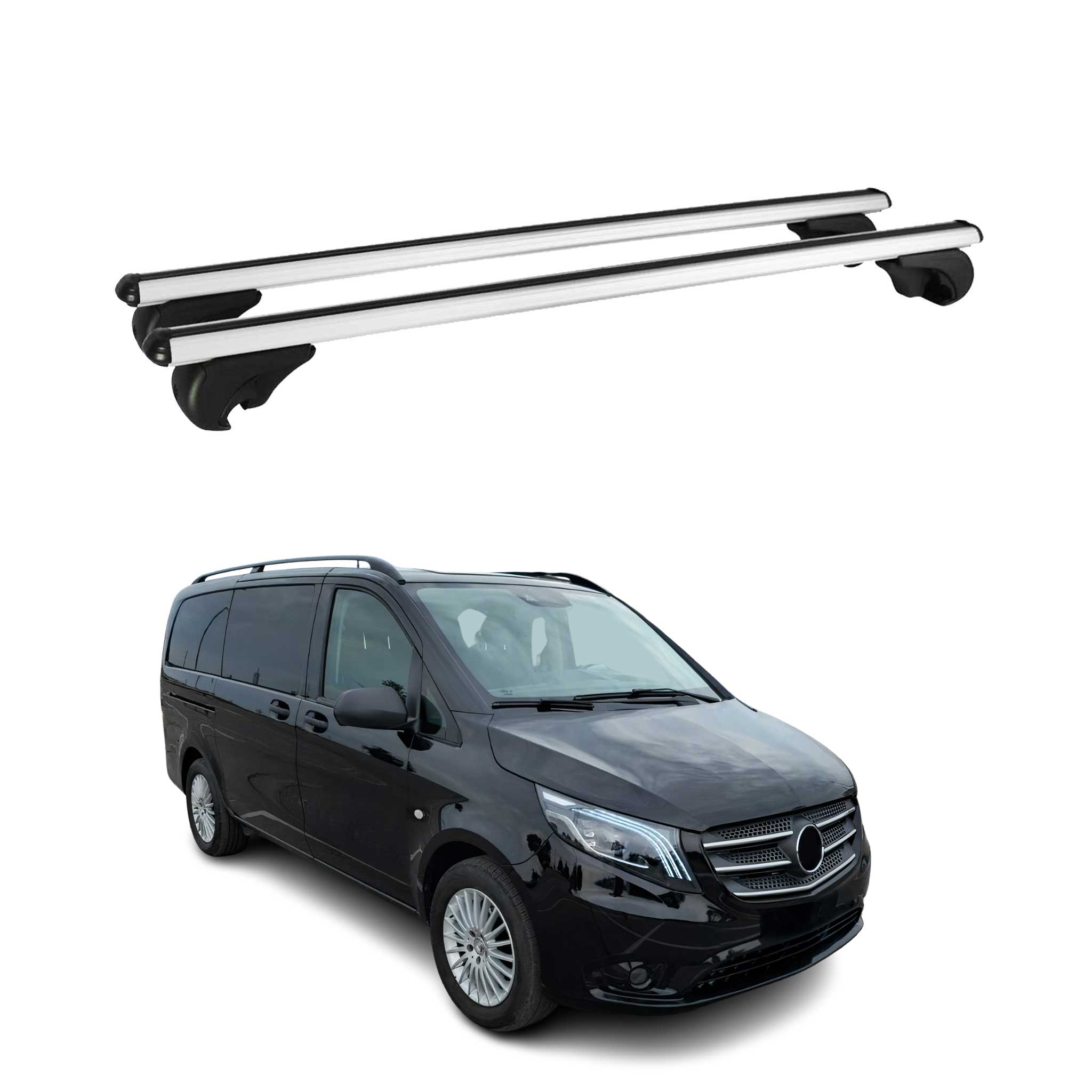 2016-2024 Mercedes Metris Roof Rack Cross Bars Silver