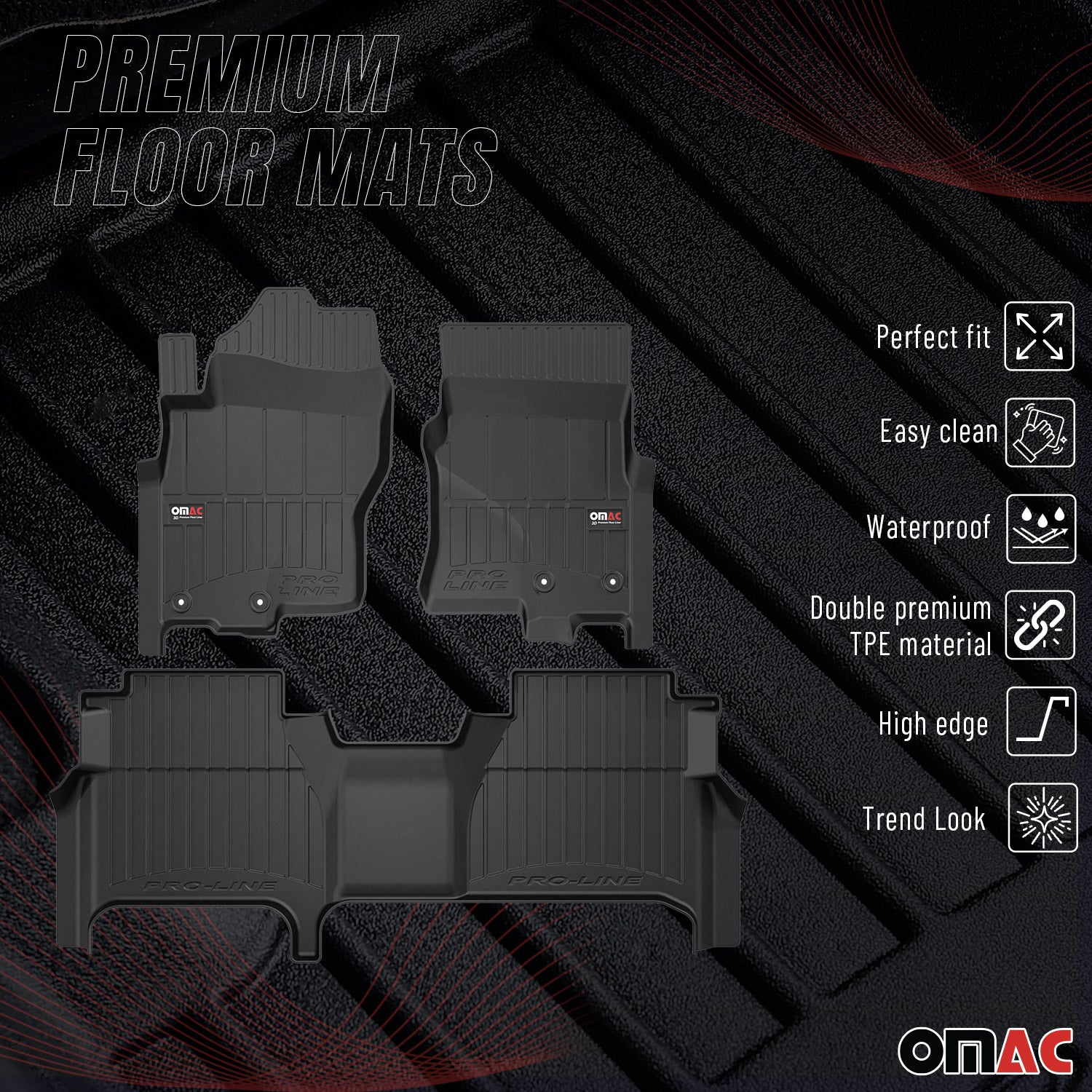 2022-2026 Nissan Frontier Crew Cab Premium Floor Mats Liners Full Set All Weather Heavy Duty