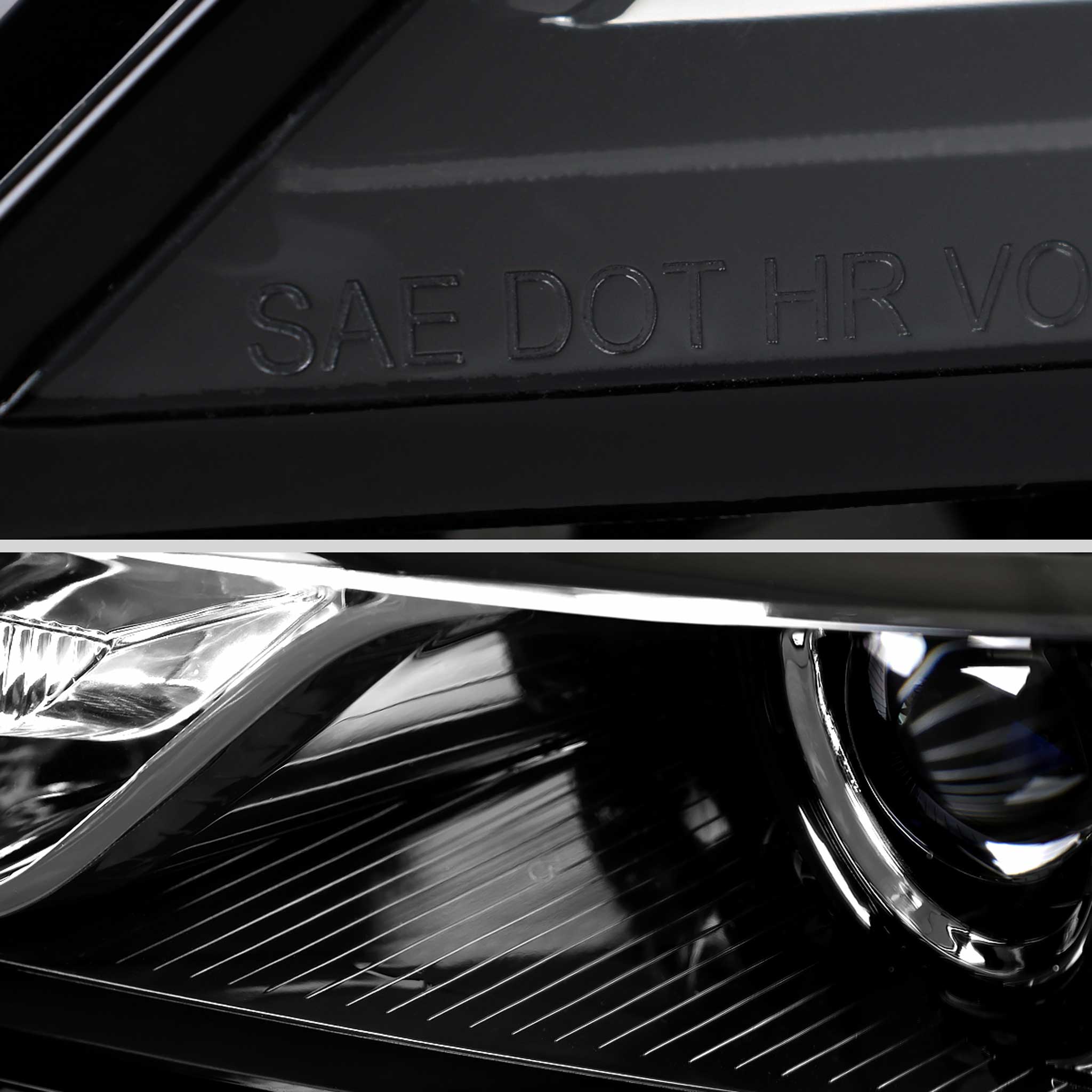 For Chevrolet Impala 2014-2020 Factory Style Projector Headlights Driver Side Jet Black Housing Clear Lens