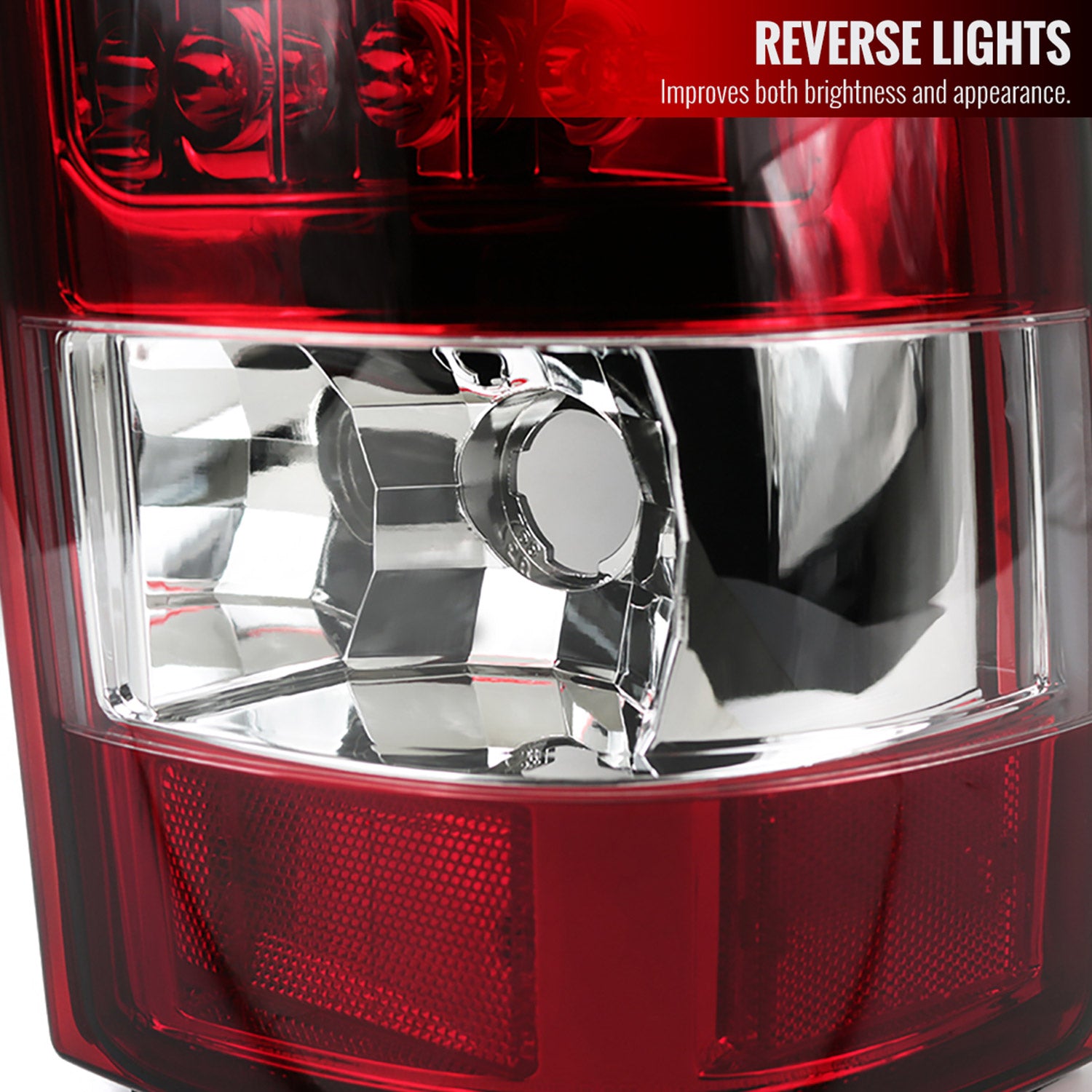 2003-2006 Chevy Silverado LED Tail Lights Chrome Housing/Red Clear Lens
