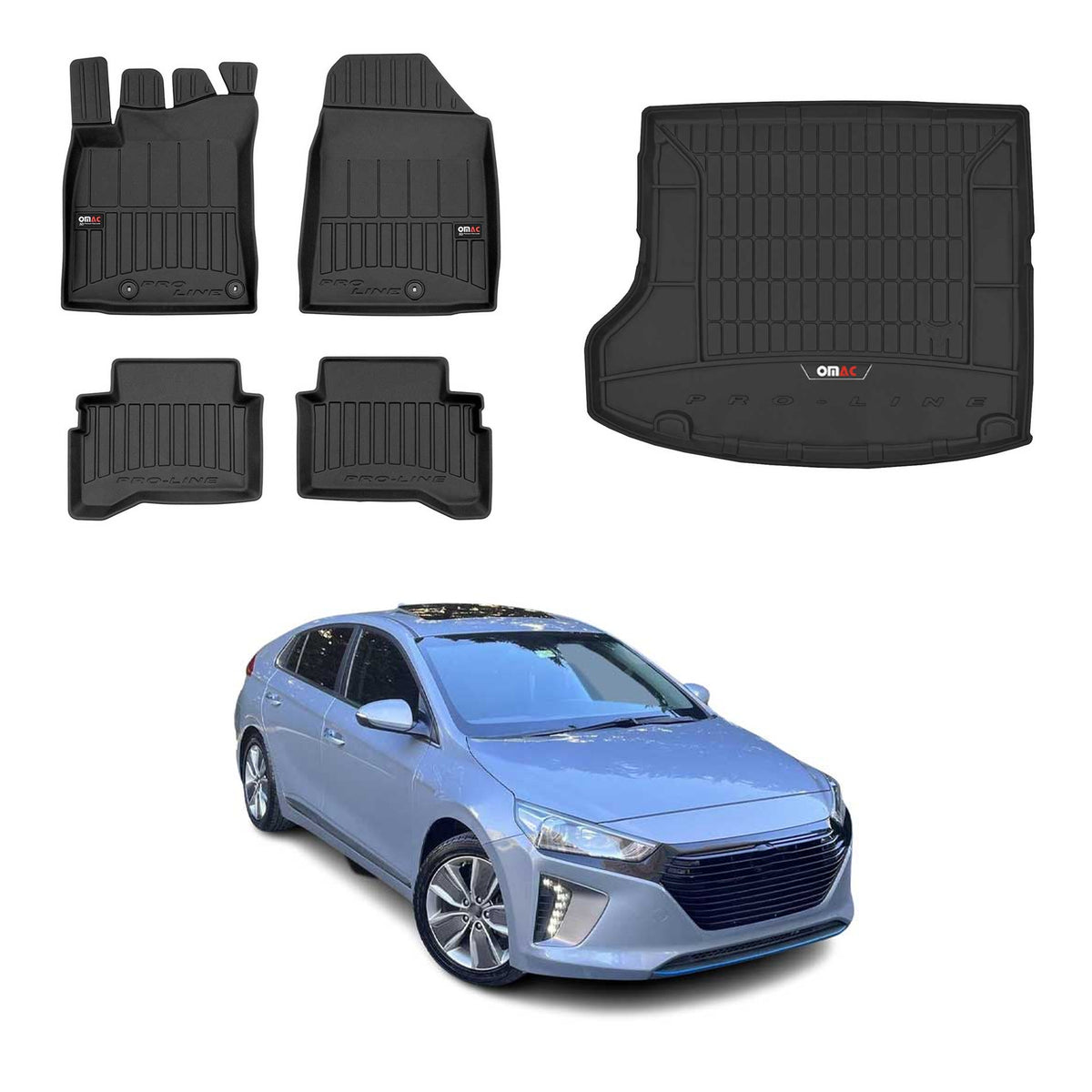 Floor Mats & Cargo Liners for Hyundai Ioniq Hybrid 2017-2021 without subwoofer