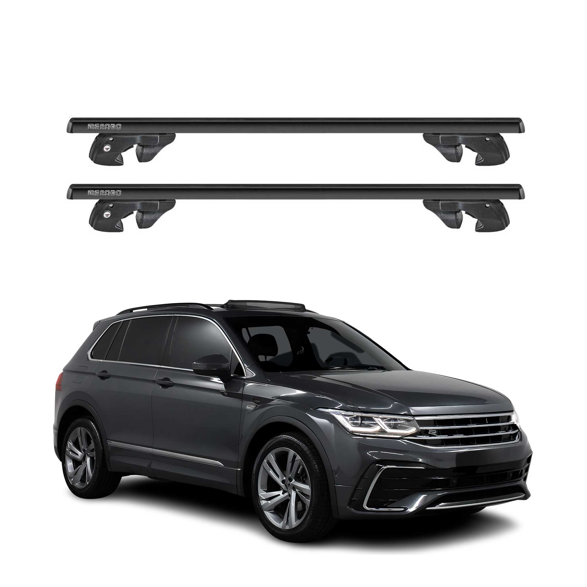 2018-2024 VW Tiguan Roof Rack Cross Bars Black