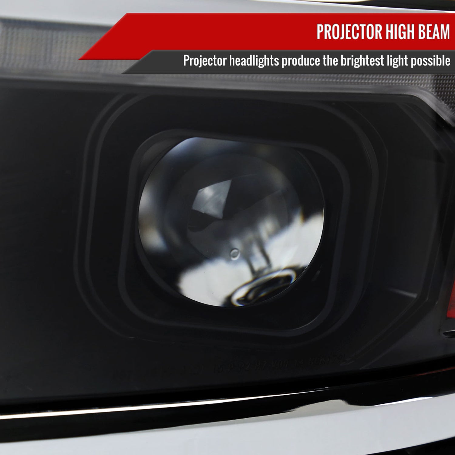 2014-2015 Chevy Silverado 1500 LED Bar Projector Headlights Black/Chrome Trim
