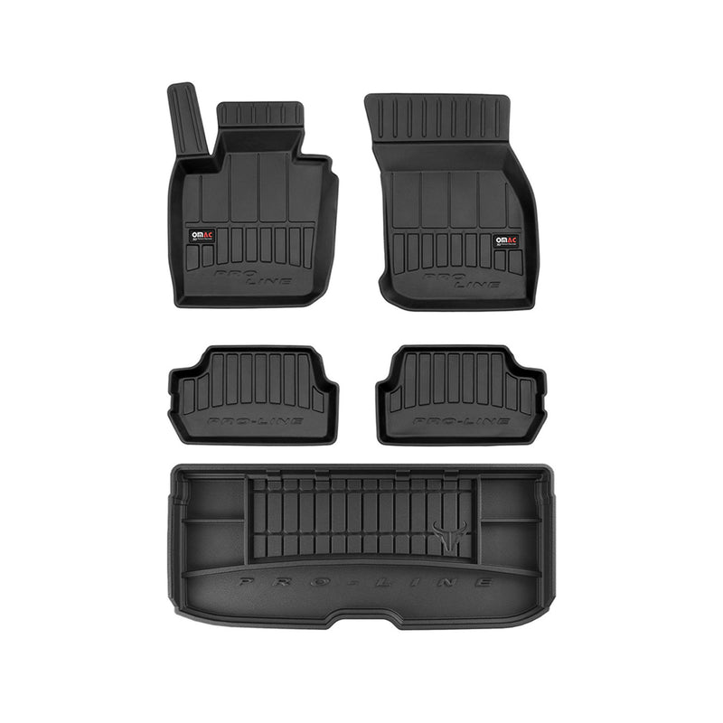 2014-2020 Mini Cooper S Premium Floor Mats & Cargo Liner Full Set All Weather Heavy Duty Upper Trunk