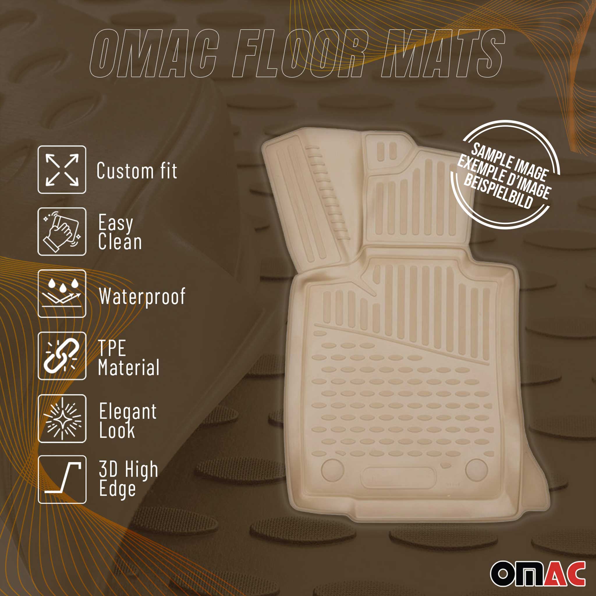 2007-2014 Chevrolet Tahoe Floor Mats Liners Full Set All Weather Beige