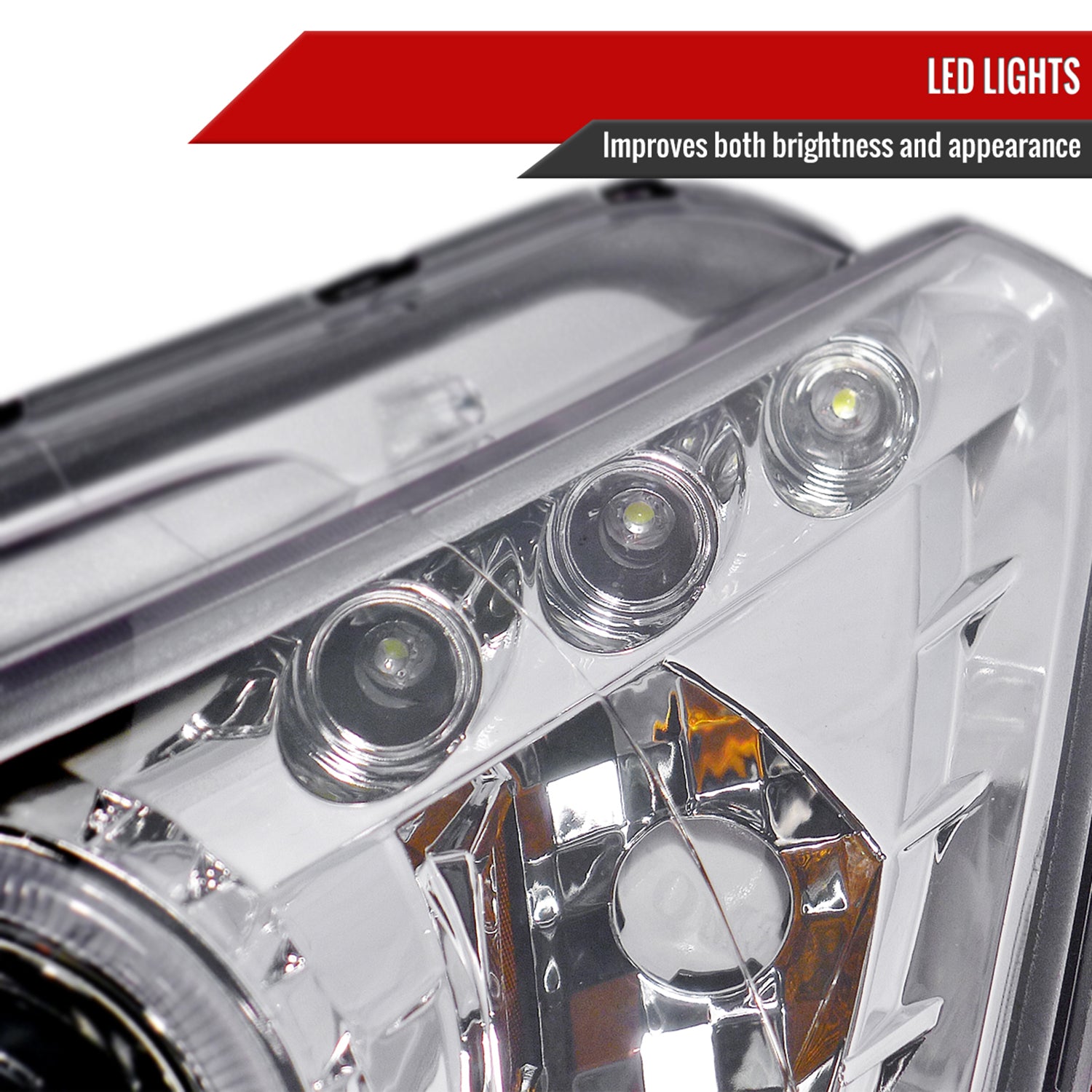 2008-2012 Honda Accord Coupe Dual Halo Projector Headlights Chrome/Clear Lens