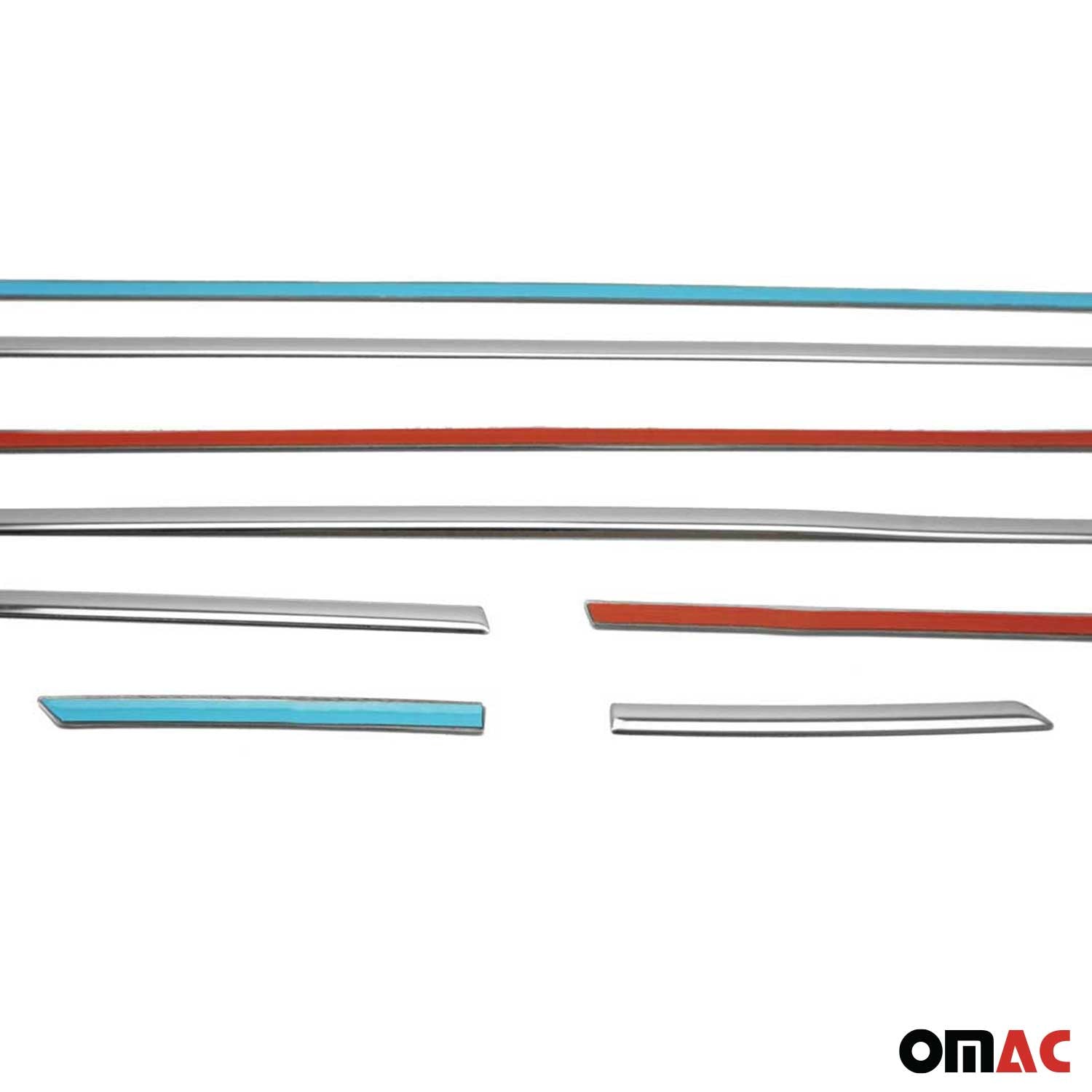 2013-2017 Hyundai Elantra GT Window Molding Trim Streamer Stainless Steel Silver 8 Pcs