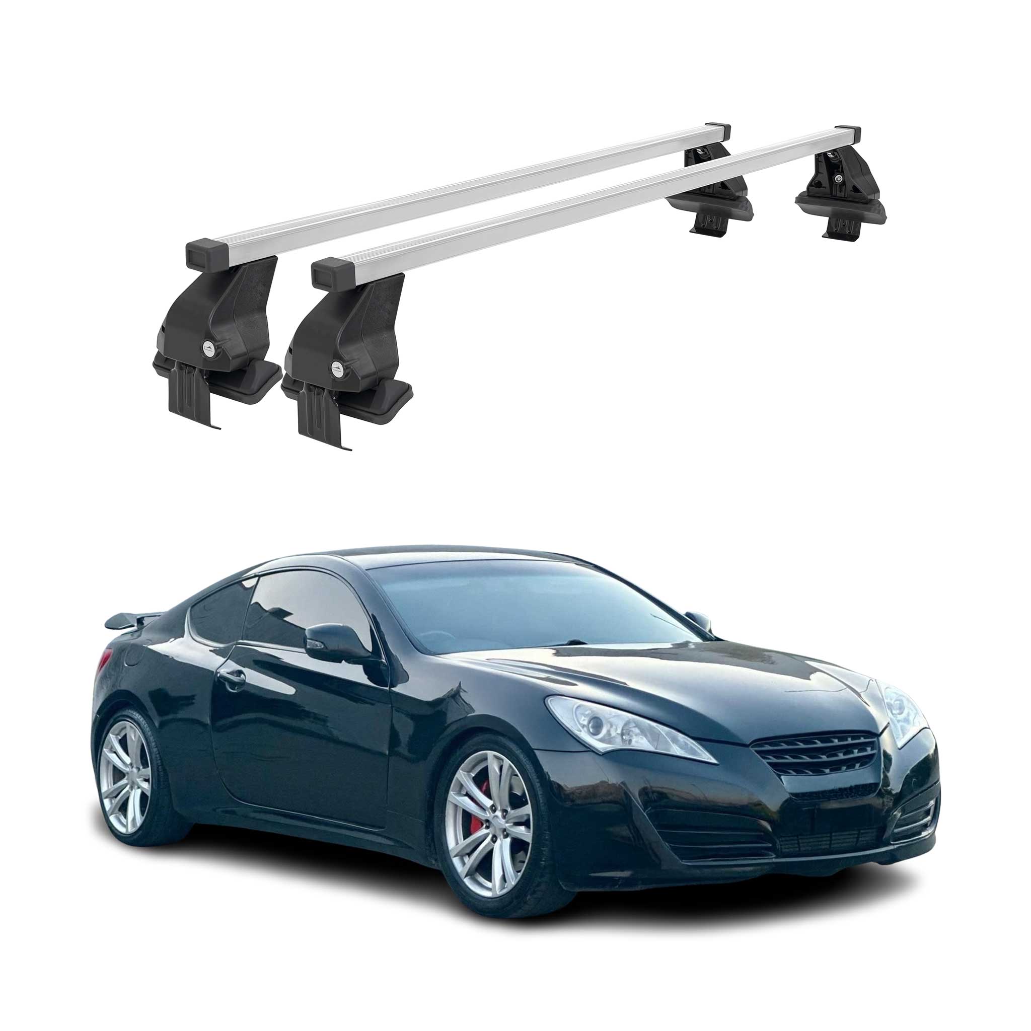 2009-2014 Hyundai Genesis Roof Rack Cross Bars Silver