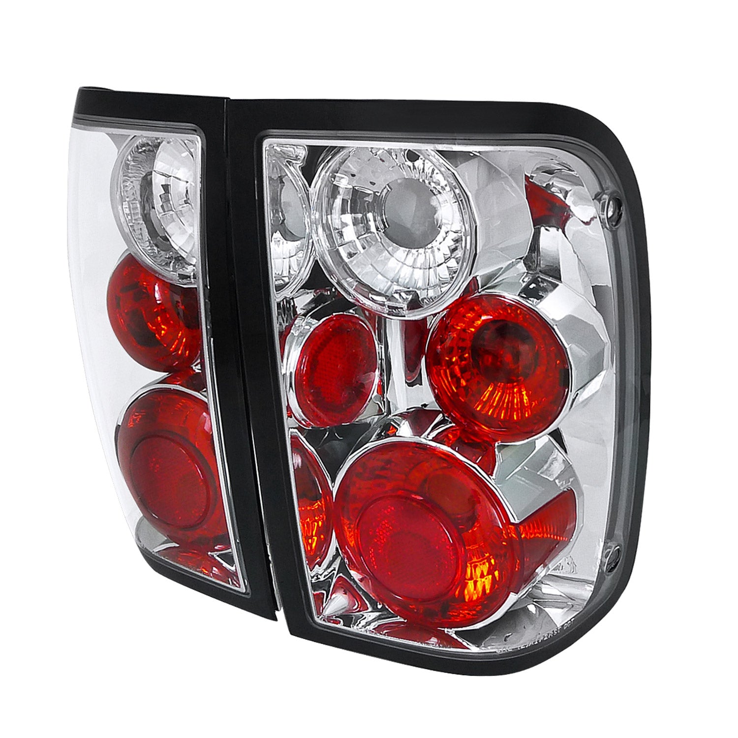 2001-2005 Ford Ranger Tail Lights Chrome Housing/Clear Lens
