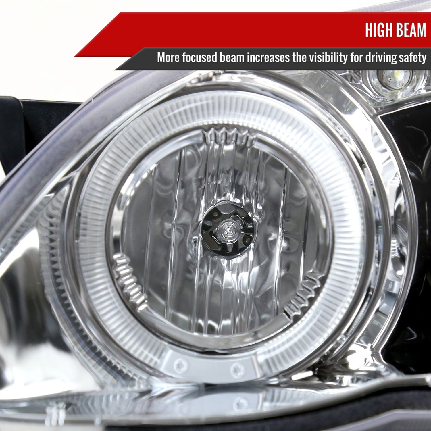 2003-2008 Toyota Corolla Dual Halo Projector Headlights Chrome/Clear Lens