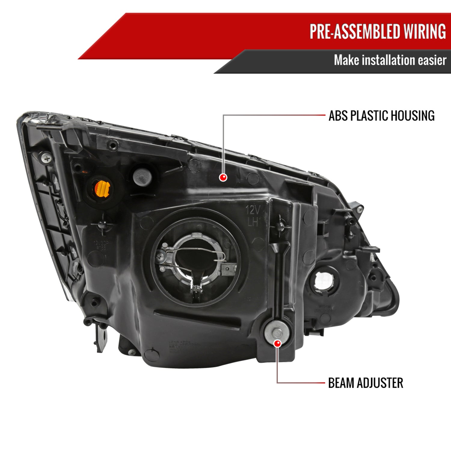 2007-2011 Honda CR-V Factory Style Headlights Chrome Housing/Smoke Lens