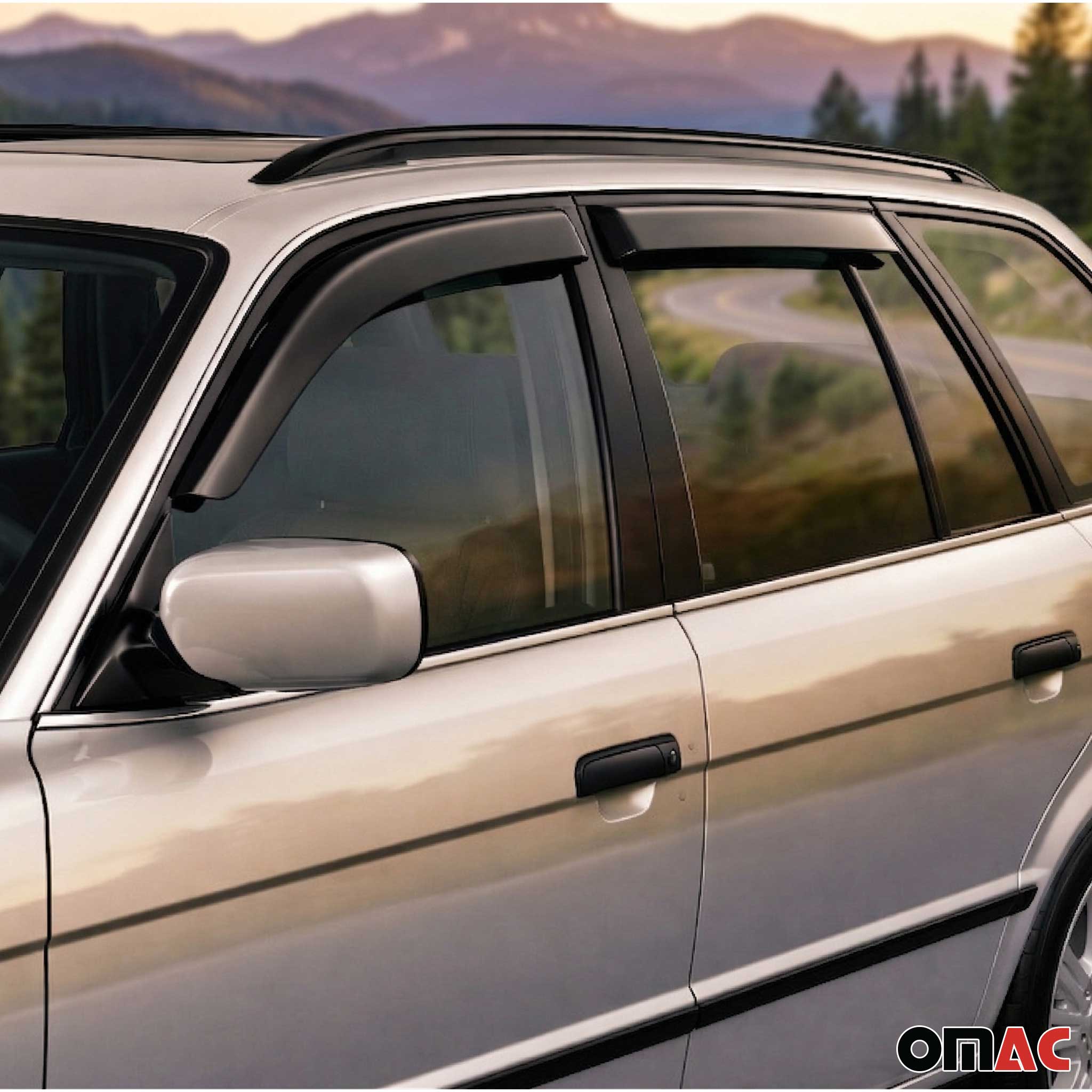 1989-1995 BMW 5 Series M5 E34 Sedan & Touring Window Visor Vent Rain Deflector 2Pcs Smoke
