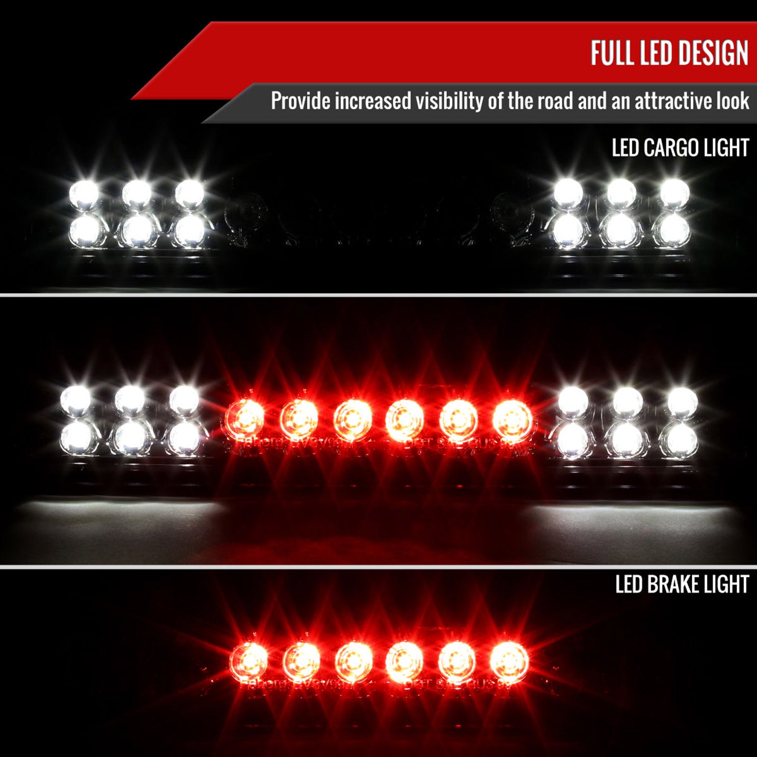 1999-2002 Chevy Silverado/ 99-2006 GMC Sierra LED 3rd Brake Light Chrome/Smoke