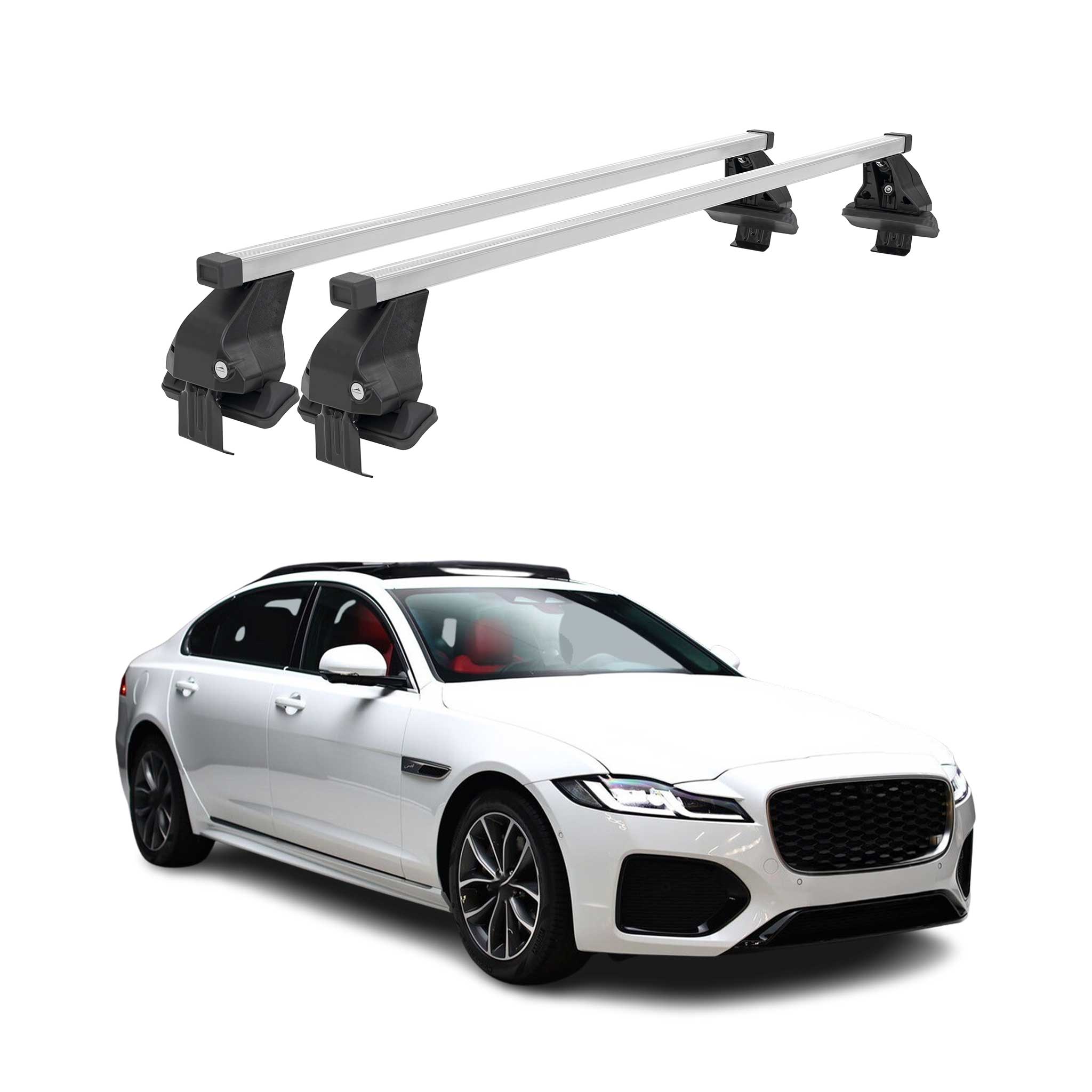 2020-2024 Jaguar XF Roof Rack Cross Bars Silver