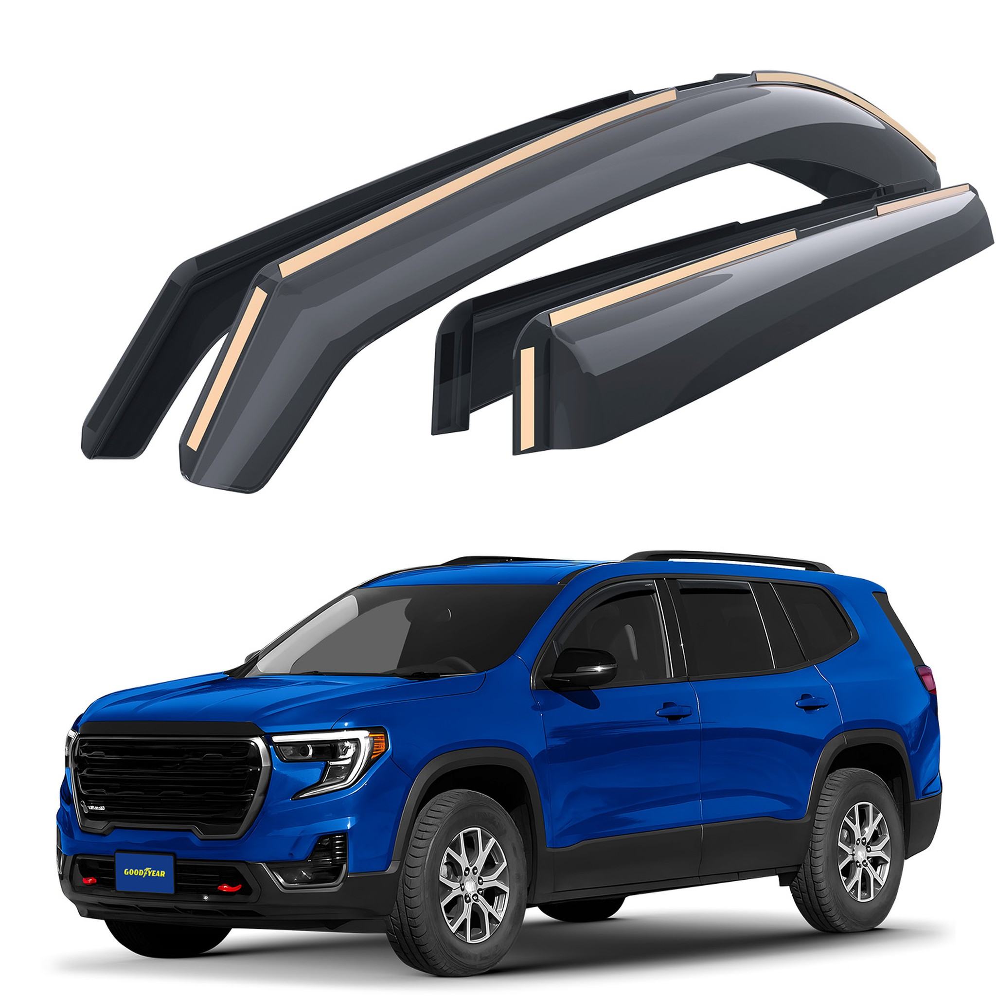 Goodyear Wind Deflectors for GMC Acadia 2024-2026 In-channel Premium Smoke 4Pcs