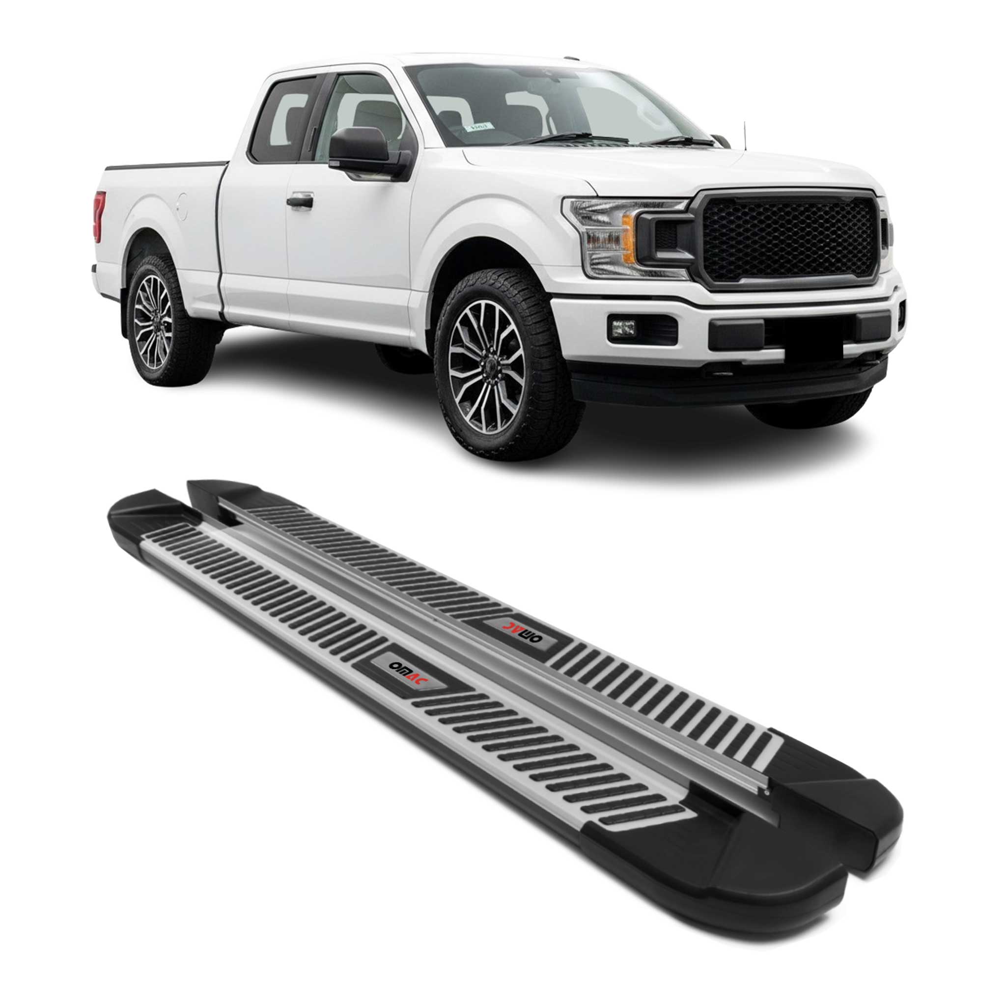 2015-2026 Ford F150 F250 F350 F450 Nerf Bar Side Step Running Boards Alu 2 Pcs