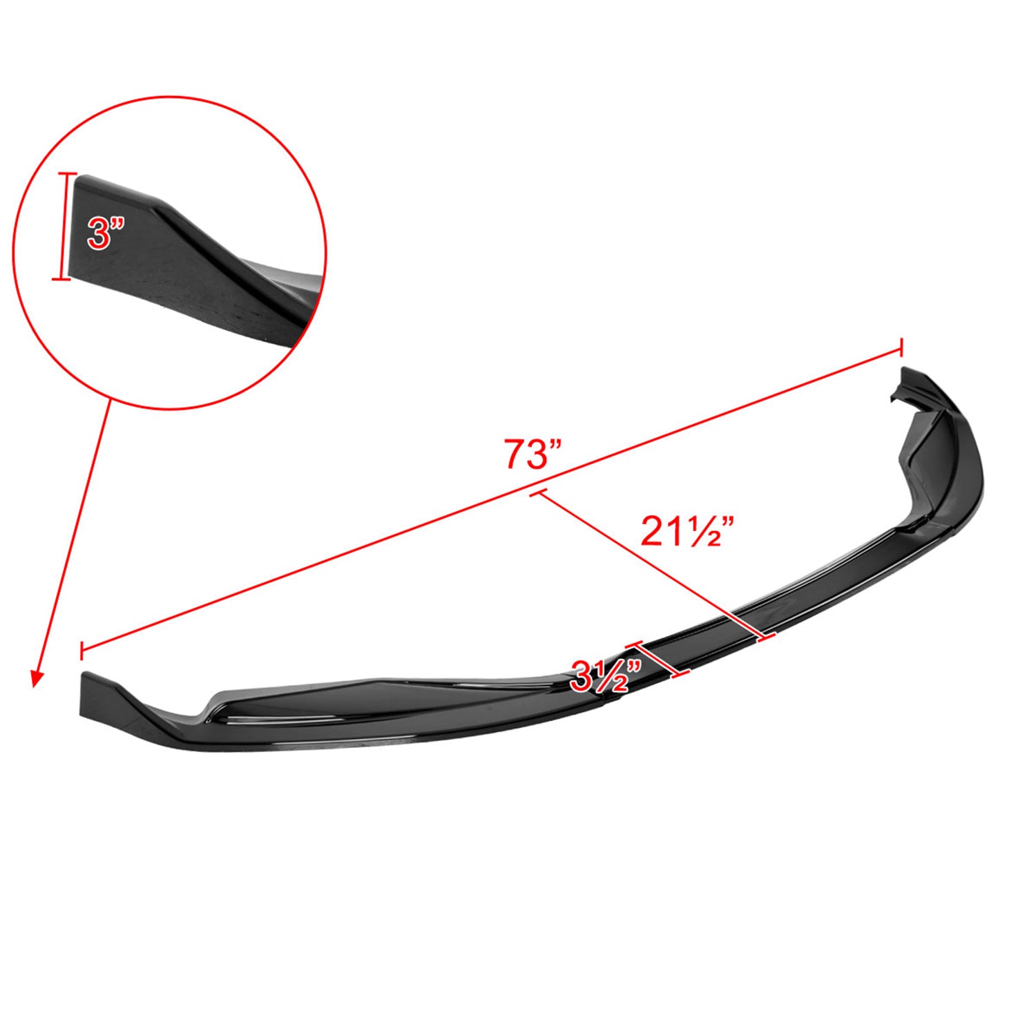 2013-2015 Lexus GS350/GS450h F-Sport Glossy Front Bumper Lip Splitter Kit